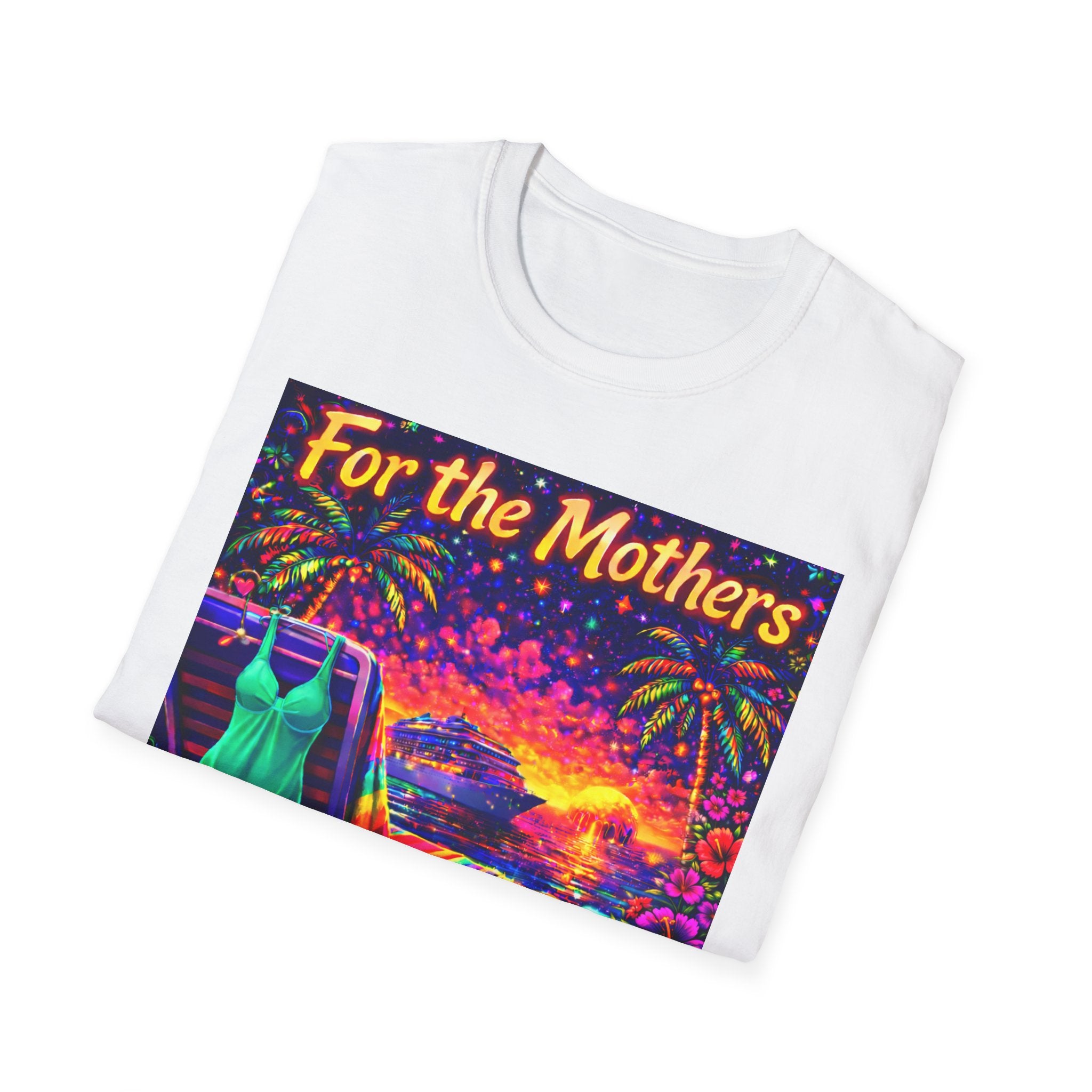 For the Mothers Tropical Sunset T‑Shirt   Song Cover Art From The Caribbean Calavera Album  — Beach Vacation Mother's Day Gift