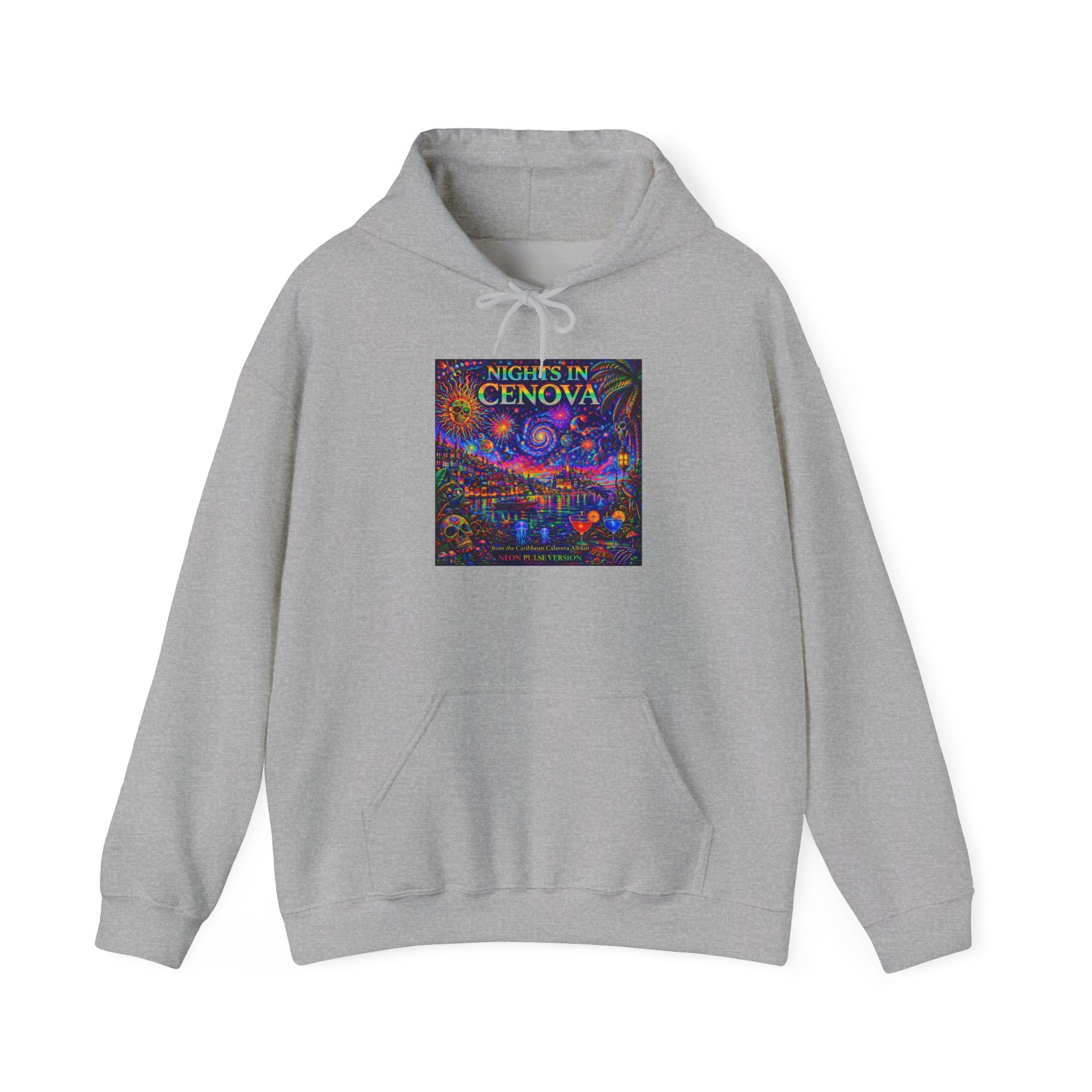 Nights in Cenova Hoodie –  Song Cover Art From The Caribbean Calavera Album   Colorful Venetian Canal Art Pullover