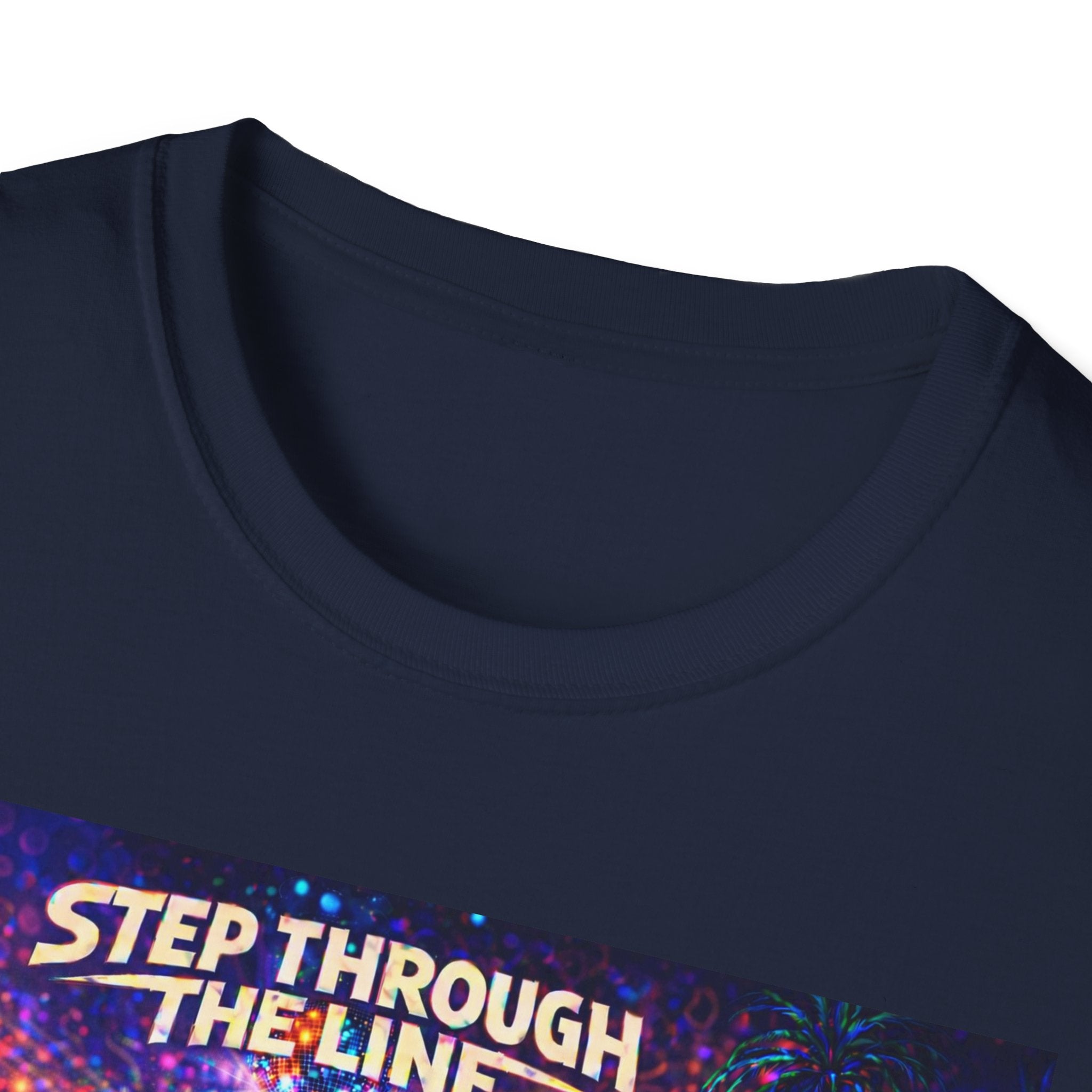 Step Through The Line T-Shirt Song Cover Art From The Caribbean Calavera Album  — Psychedelic Rainbow Silhouette Graphic Tee