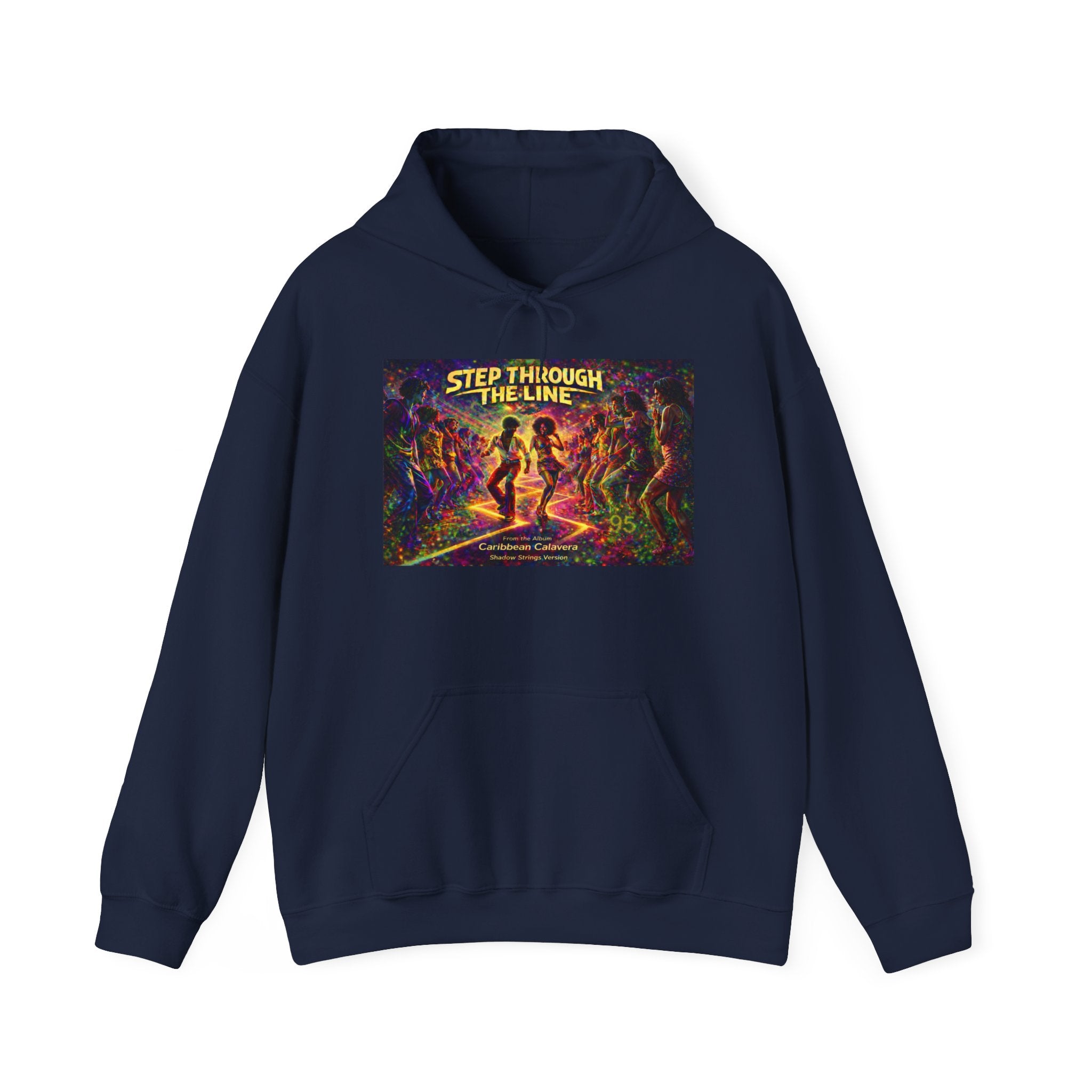 Step Through The Line Hoodie Song Cover Art From The Caribbean Calavera Album  — Retro Psychedelic Dance Graphic Pullover