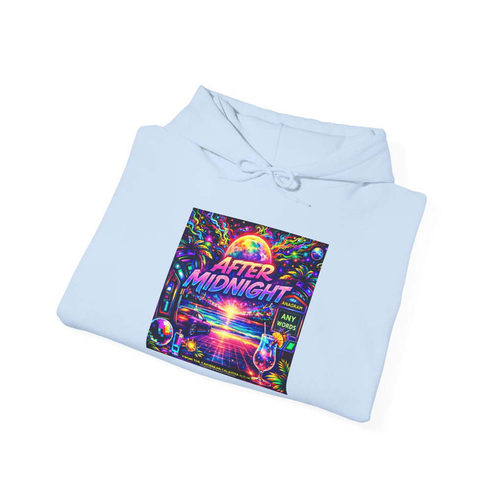 After Midnight Hoodie Song Cover Art From The Caribbean Calavera Album — Retro Neon Vaporwave Graphic Pullover