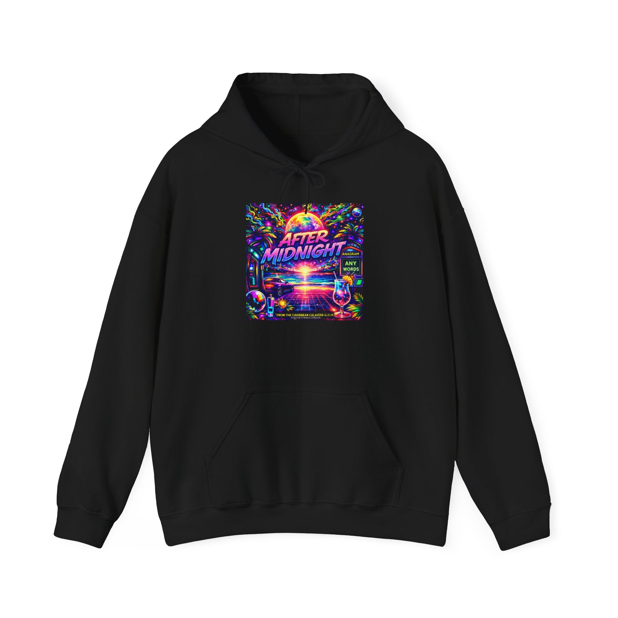 After Midnight Hoodie Song Cover Art From The Caribbean Calavera Album — Retro Neon Vaporwave Graphic Pullover