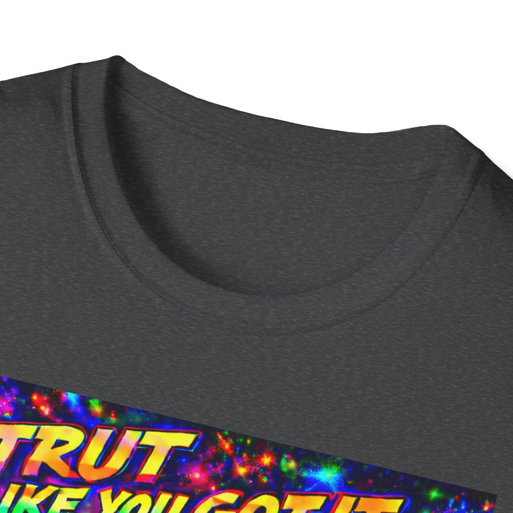 Strut Like You Got It   Song Cover Art From The Caribbean Calavera Album   Neon Retro Graphic Tee T-SHIRT