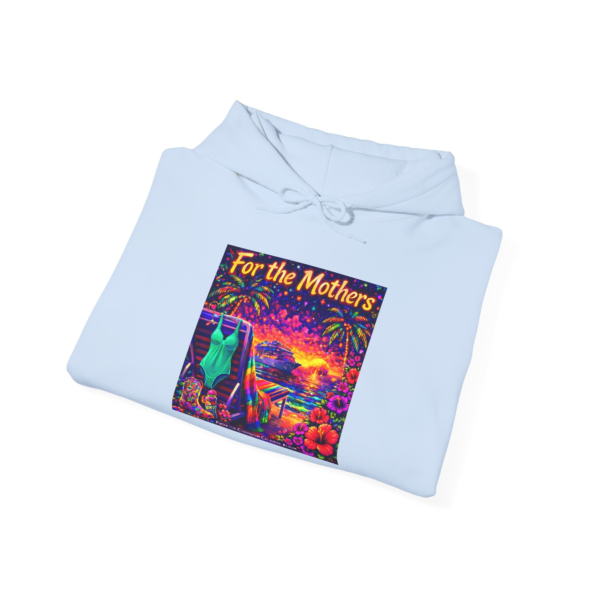 For the Mothers Hoodie —   Song Cover Art From The Caribbean Calavera Album  Psychedelic Moonlit Cat Art Sweatshirt