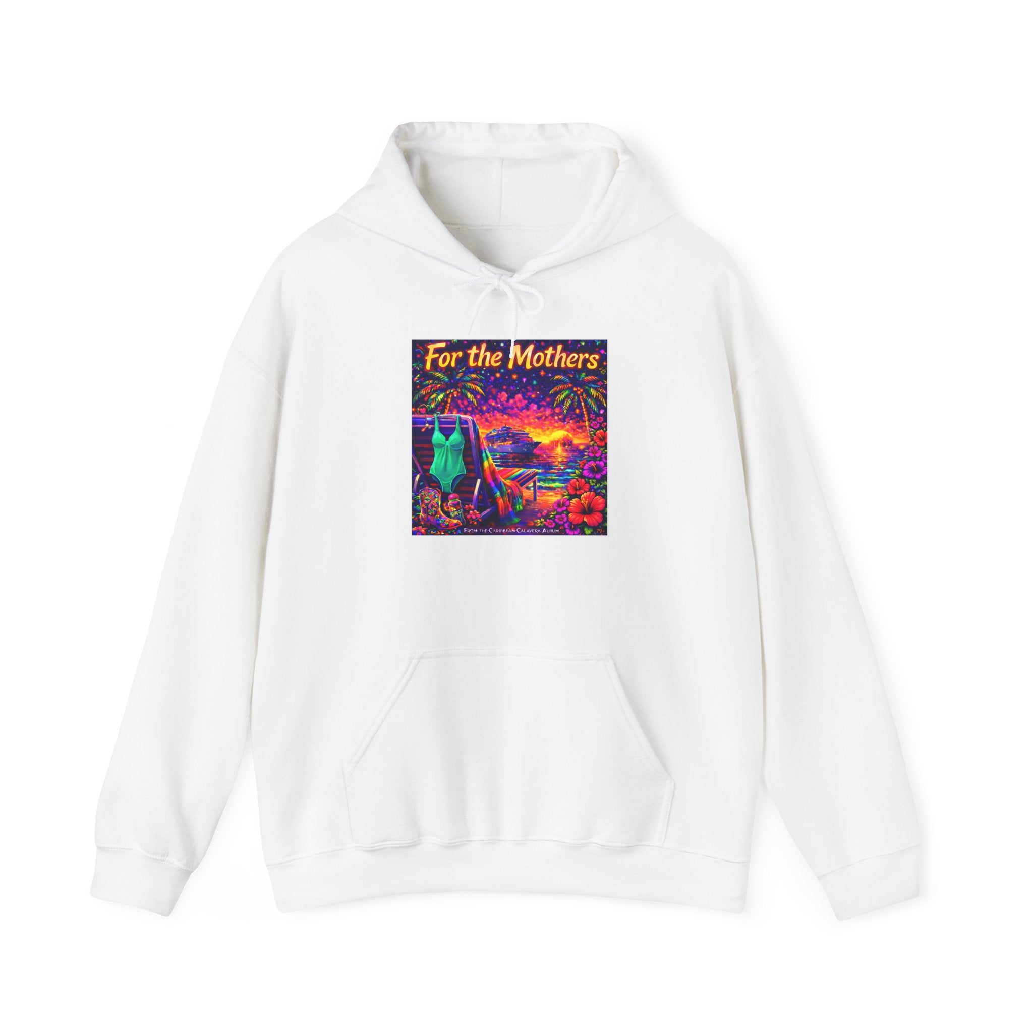 For the Mothers Hoodie —   Song Cover Art From The Caribbean Calavera Album  Psychedelic Moonlit Cat Art Sweatshirt