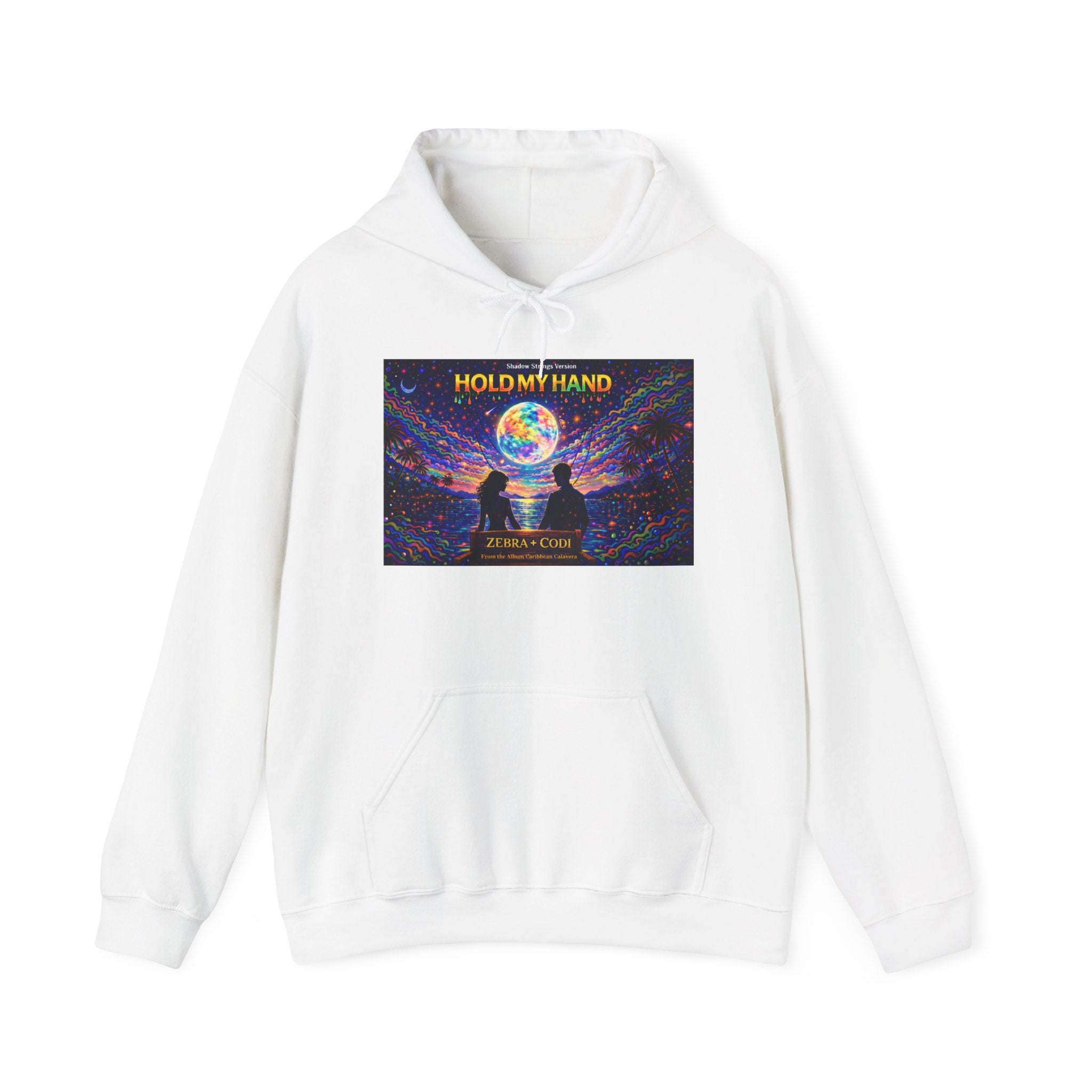 Hold My Hand Hoodie  Song Cover Art From The Caribbean Calavera Album — Cosmic Couple Graphic Pullover