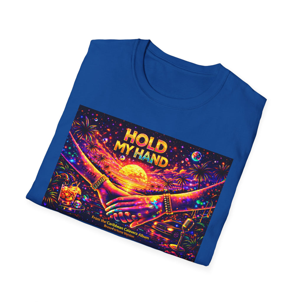 Hold My Hand T-Shirt  Song Cover Art From The Caribbean Calavera Album — Retro Sunset Hands Graphic Tee