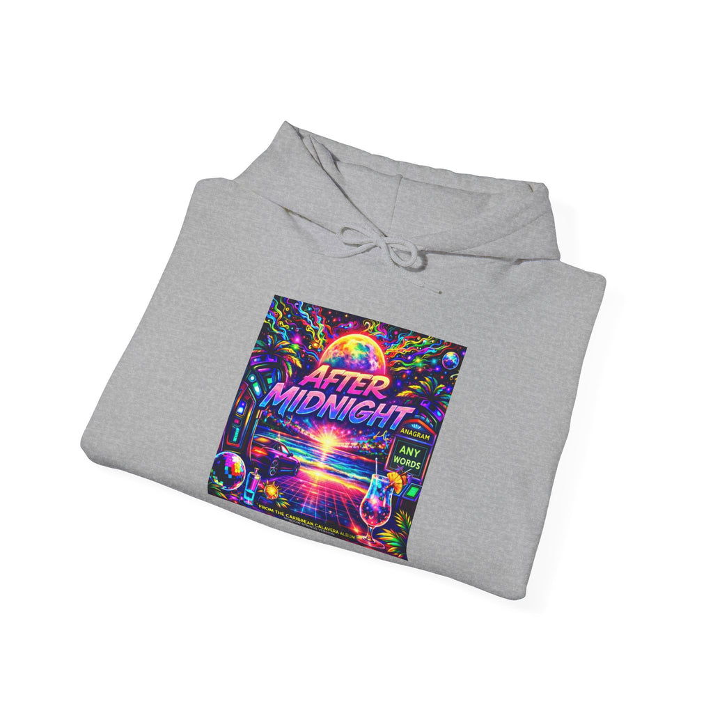 After Midnight Hoodie Song Cover Art From The Caribbean Calavera Album — Retro Neon Vaporwave Graphic Pullover