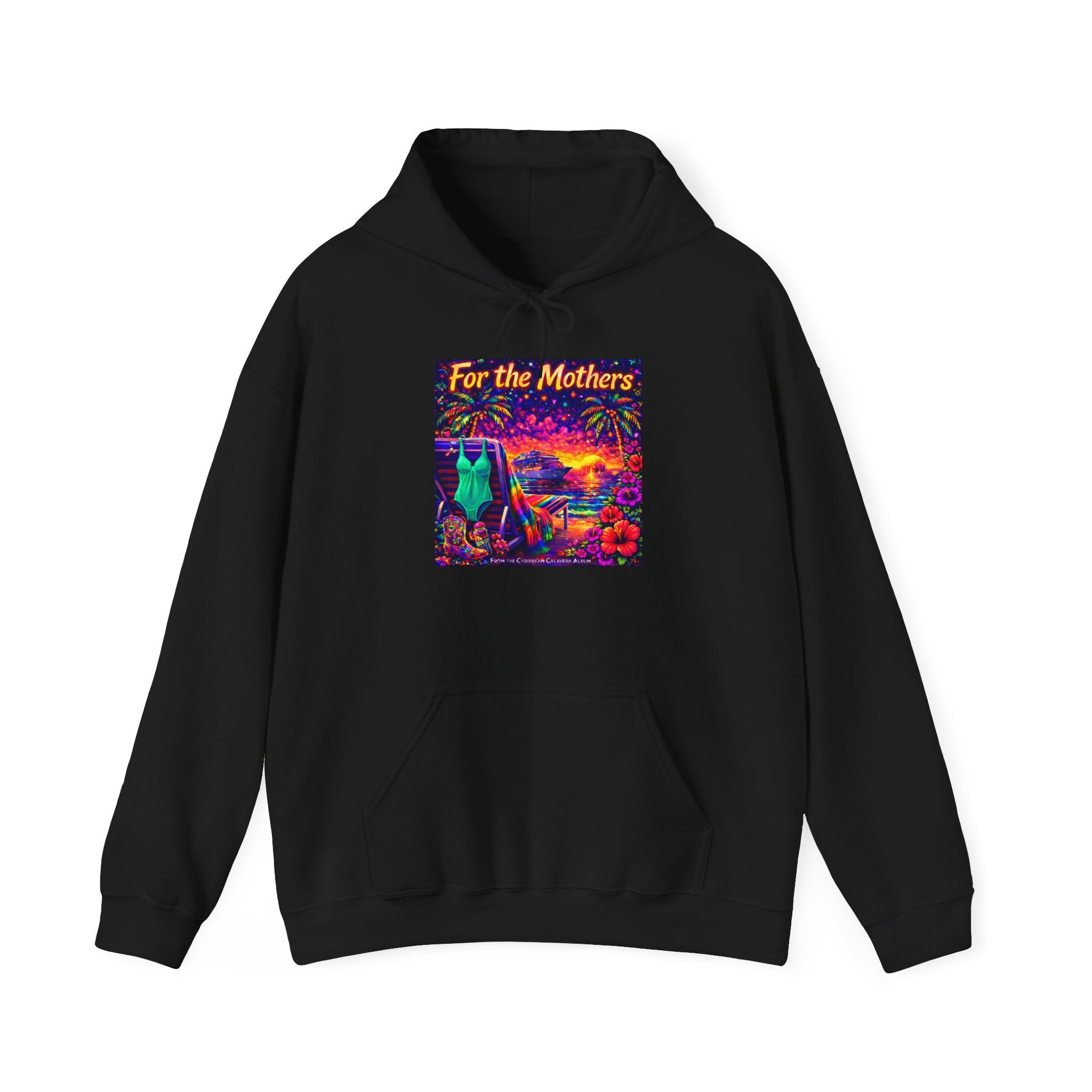For the Mothers Hoodie —   Song Cover Art From The Caribbean Calavera Album  Psychedelic Moonlit Cat Art Sweatshirt