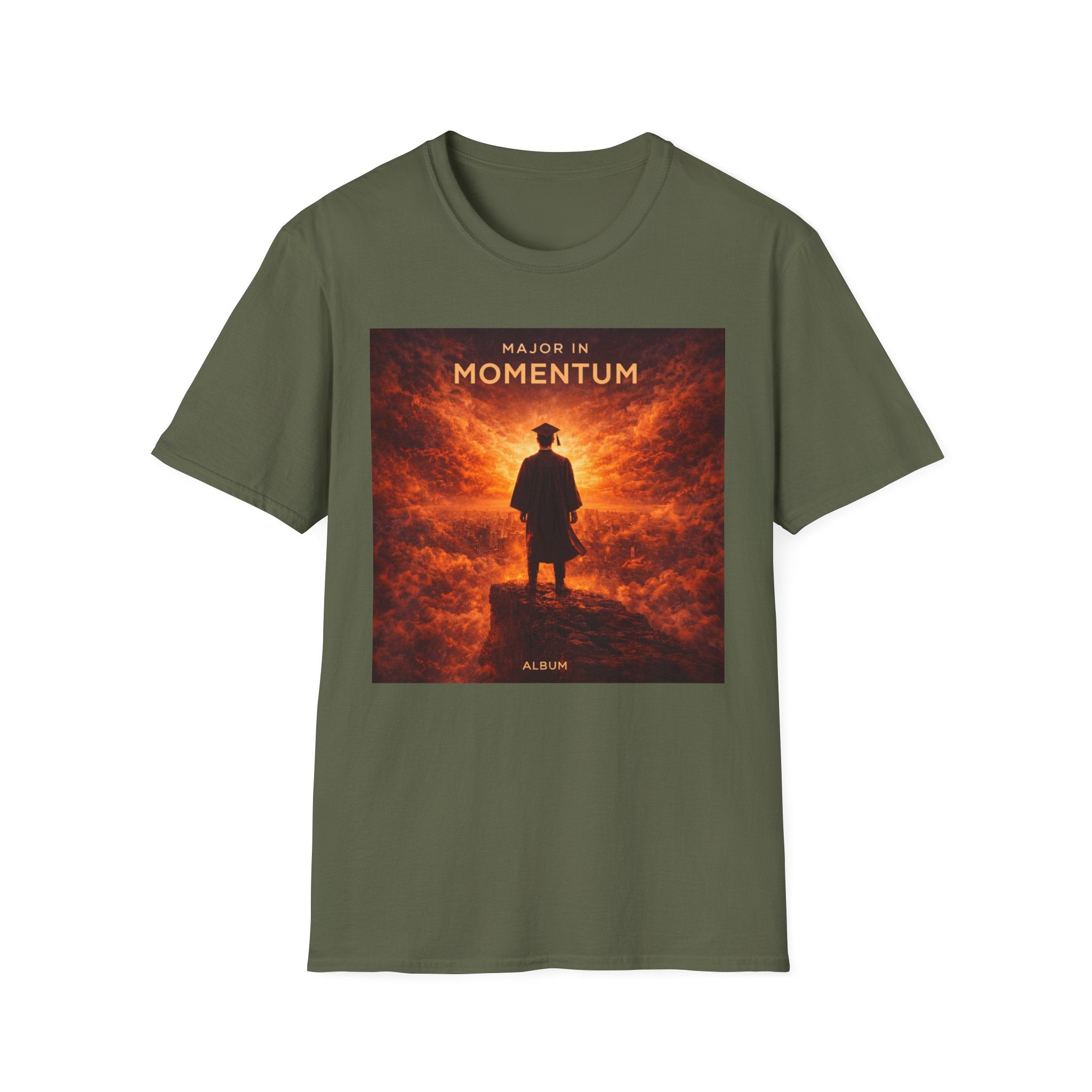 T‑Shirt – "Major in Momentum" Album Art Tee (Silhouette & Fiery Sky)