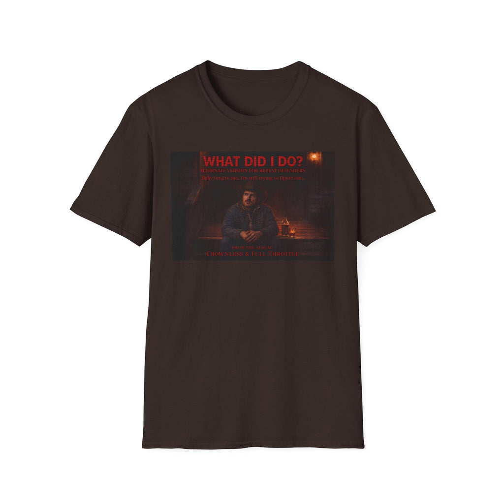 T-Shirt — "What Did I Do?" Dark Vintage Portrait Graphic Tee