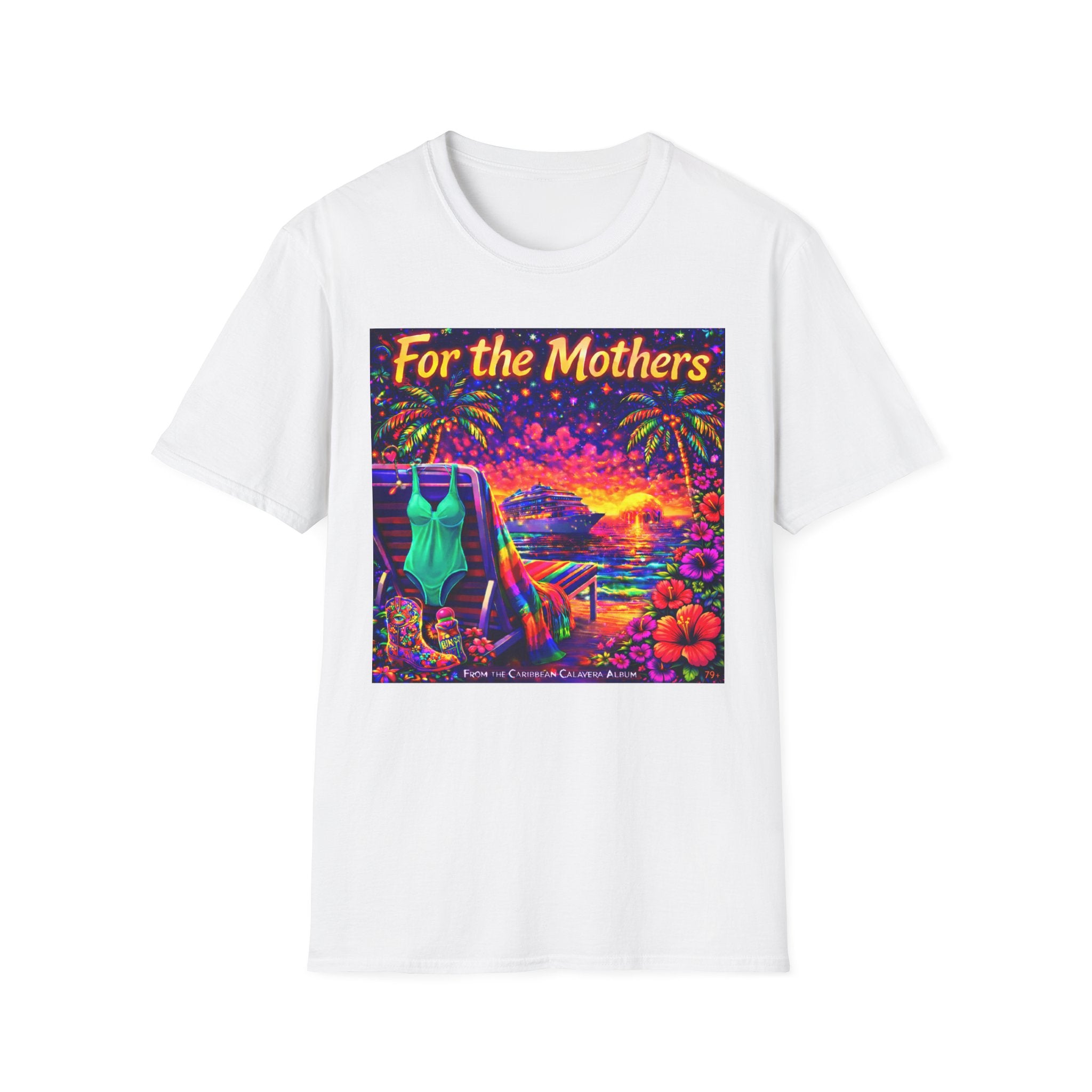 For the Mothers Tropical Sunset T‑Shirt   Song Cover Art From The Caribbean Calavera Album  — Beach Vacation Mother's Day Gift