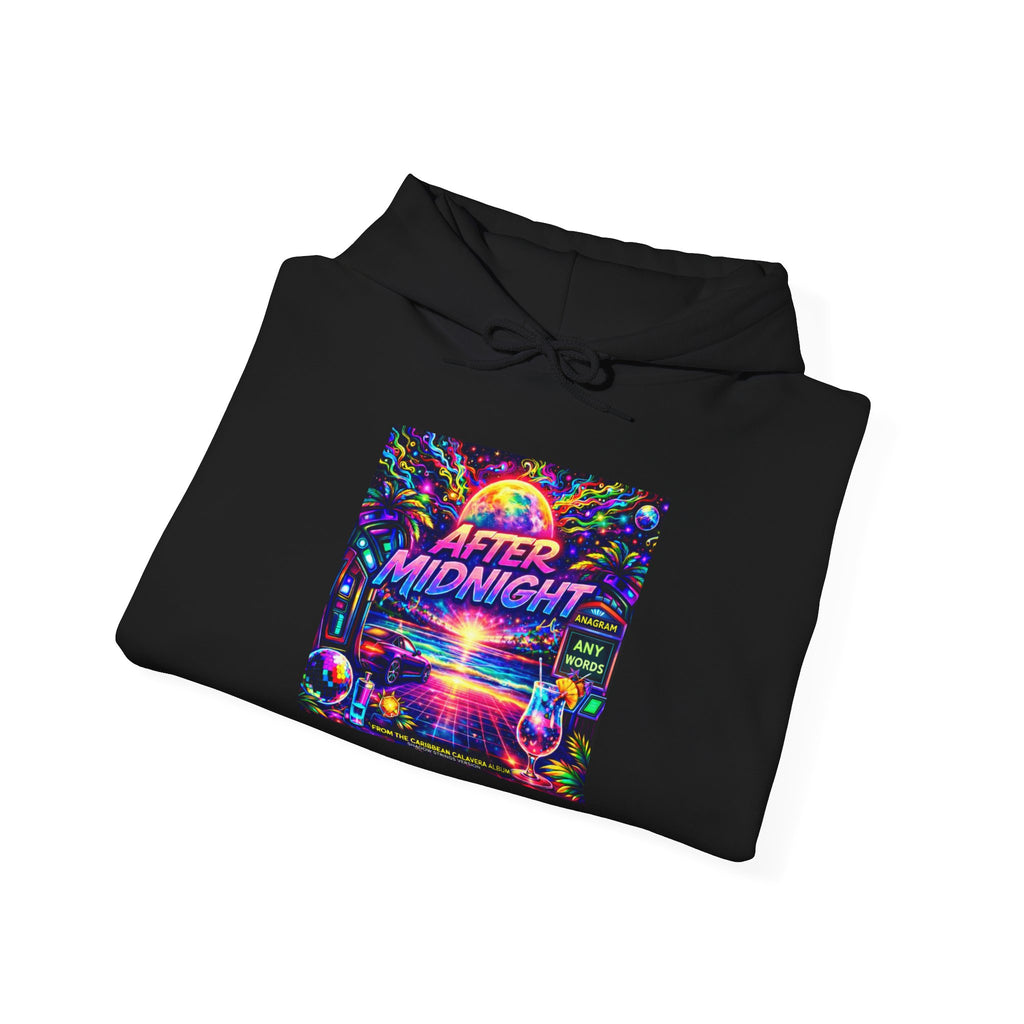 After Midnight Hoodie Song Cover Art From The Caribbean Calavera Album — Retro Neon Vaporwave Graphic Pullover