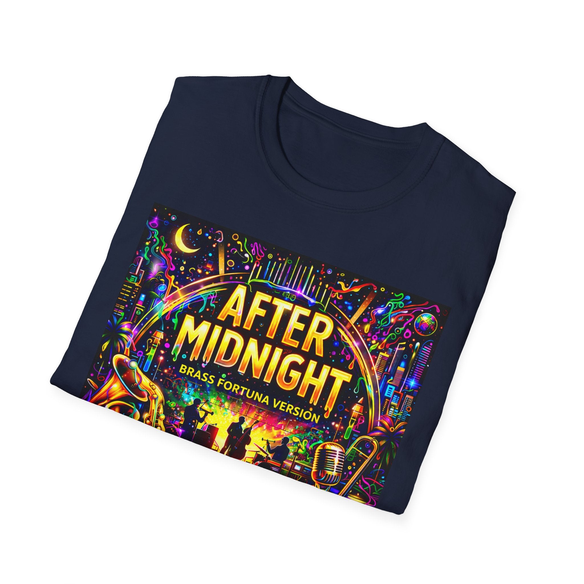 After Midnight T-Shirt  Song Cover Art From The Caribbean Calavera Album – Neon Jazz Club Graphic Tee