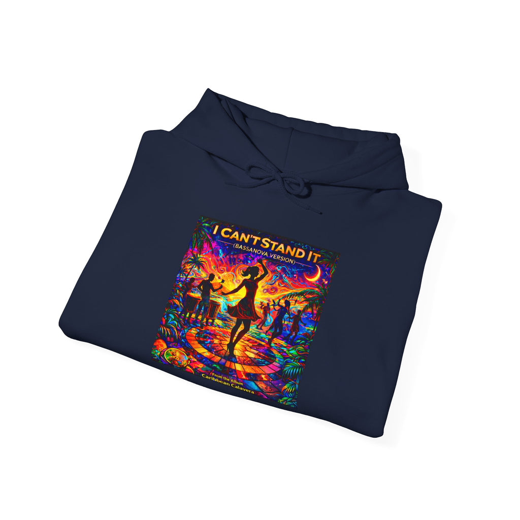 Psychedelic Dance Hoodie –  Song Cover Art From The Caribbean Calavera Album  “I Can’t Stand It” Retro Disco Graphic