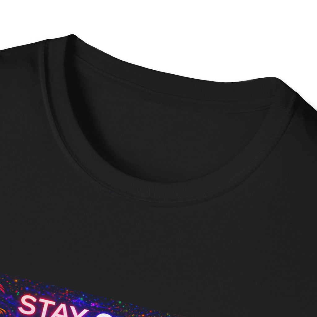 Stay Close Romantic Graphic T‑Shirt  Song Cover Art From The Caribbean Calavera Album  — Neon Couple Illustration