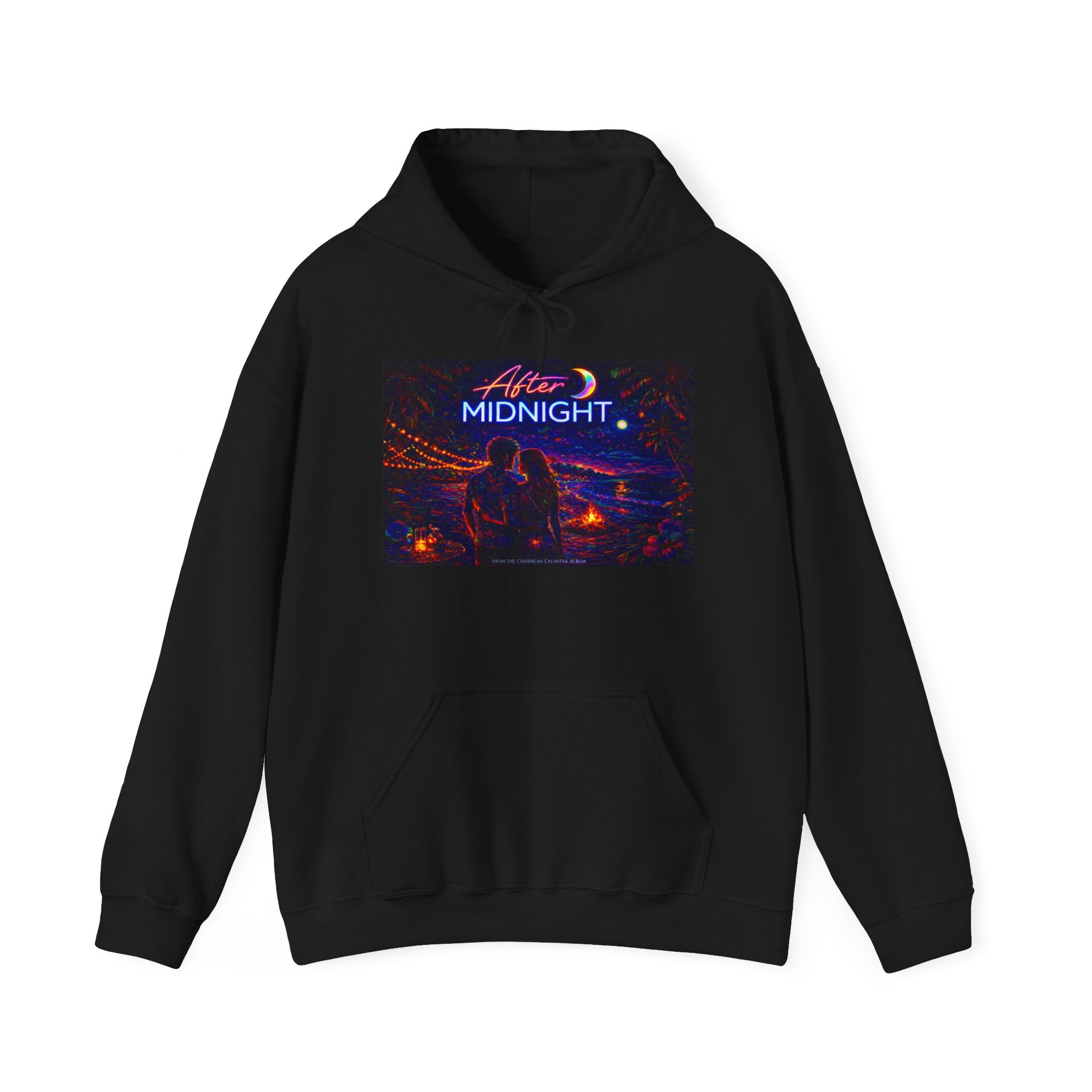 After Midnight Song Cover Art From The Caribbean Calavera Album Hoodie – Retro Neon 'After Midnight' Streetwear