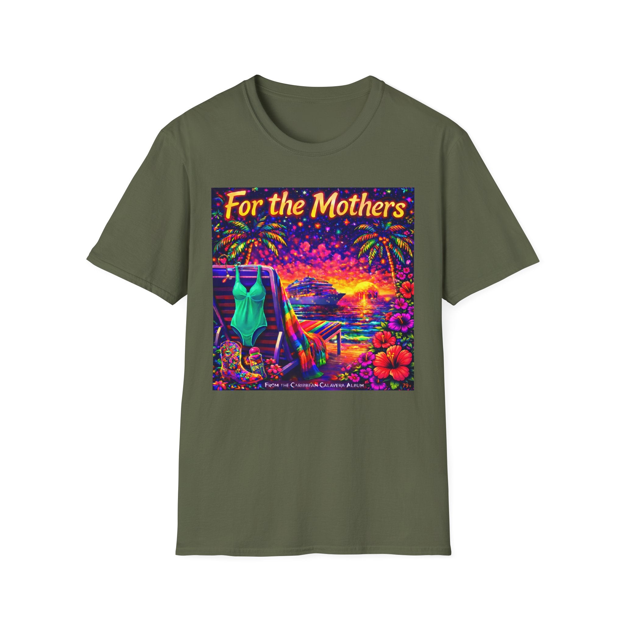 For the Mothers Tropical Sunset T‑Shirt   Song Cover Art From The Caribbean Calavera Album  — Beach Vacation Mother's Day Gift