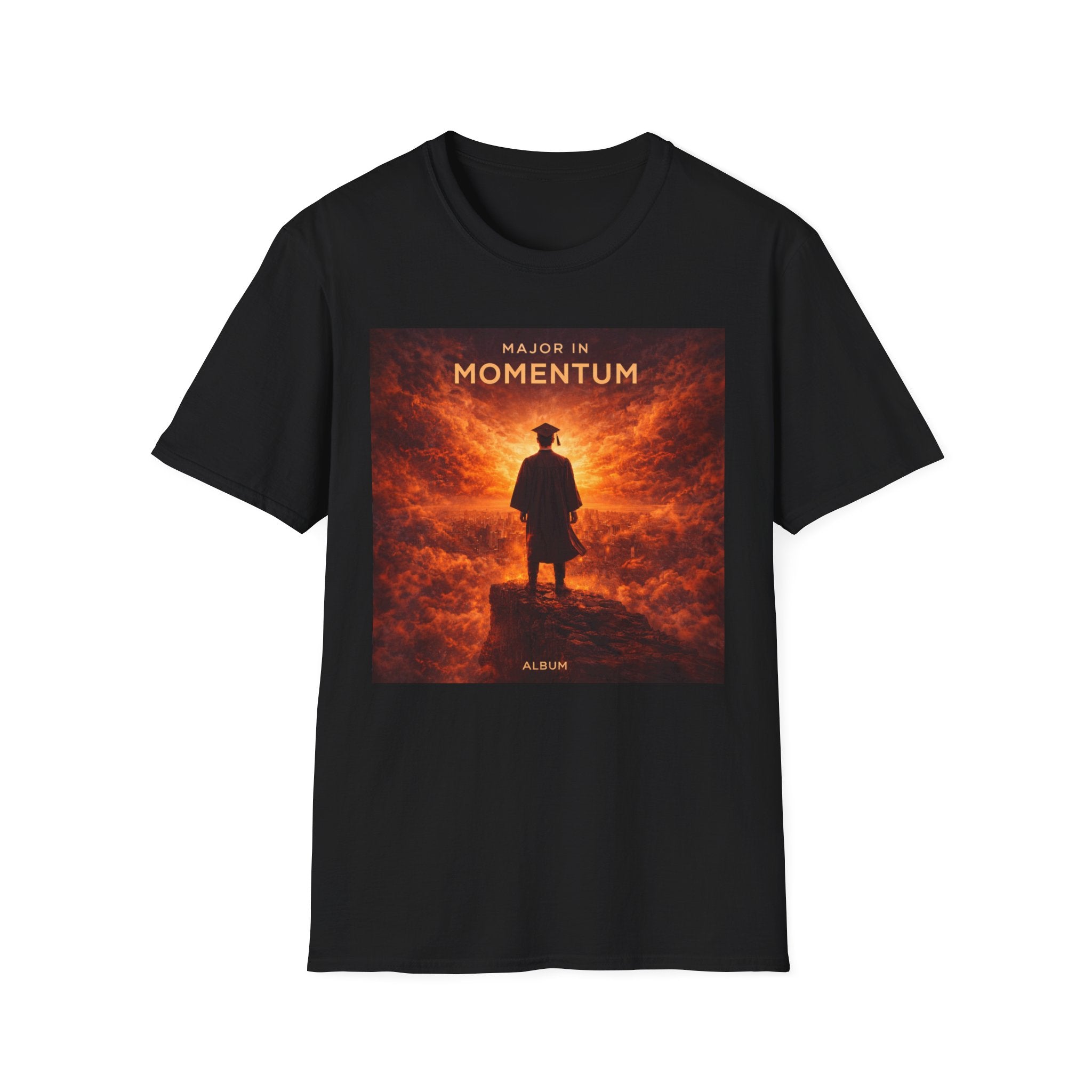 T‑Shirt – "Major in Momentum" Album Art Tee (Silhouette & Fiery Sky)