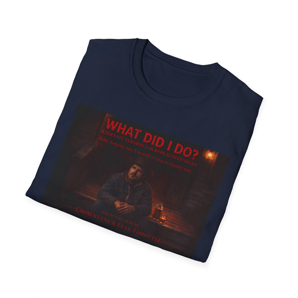 T-Shirt — "What Did I Do?" Dark Vintage Portrait Graphic Tee