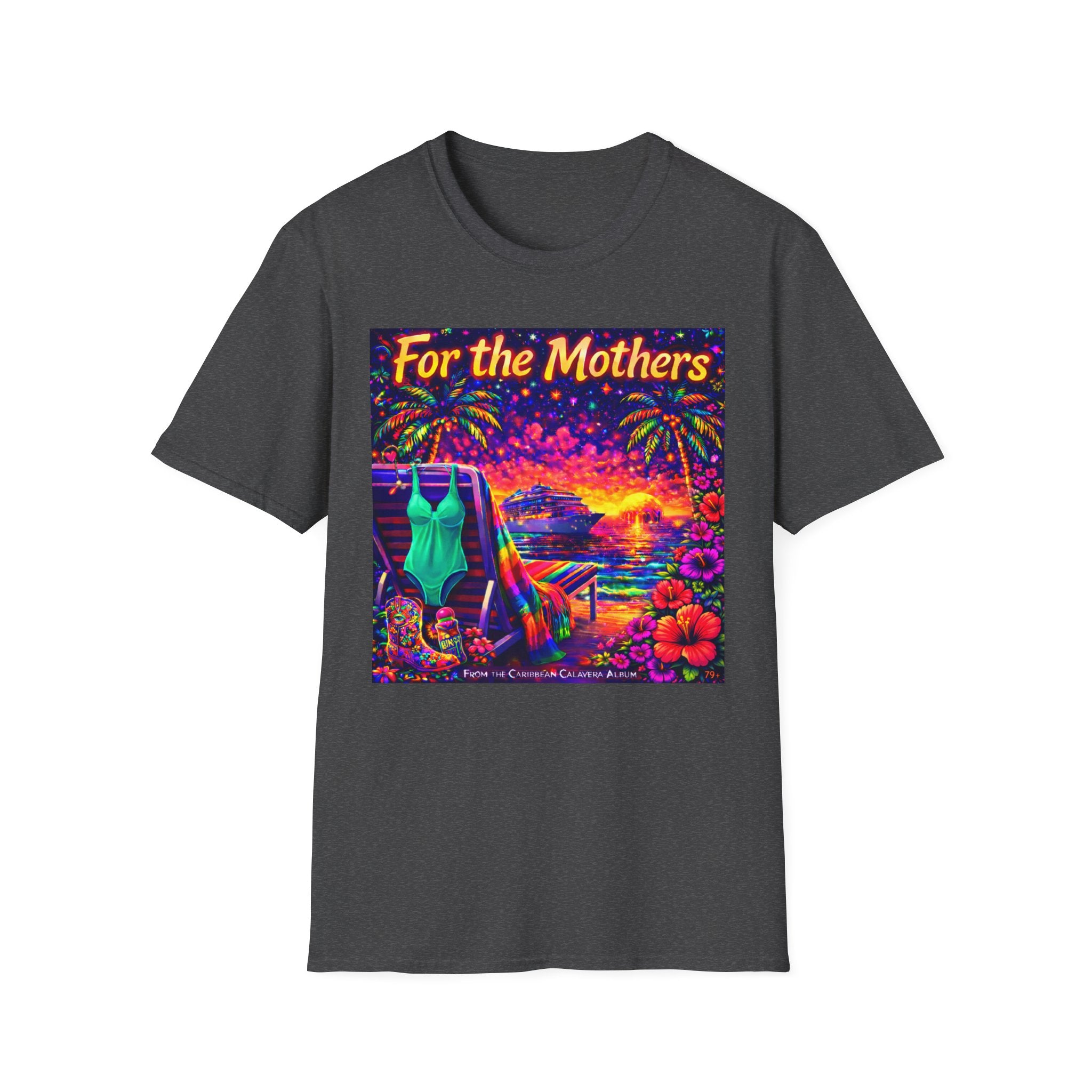 For the Mothers Tropical Sunset T‑Shirt   Song Cover Art From The Caribbean Calavera Album  — Beach Vacation Mother's Day Gift
