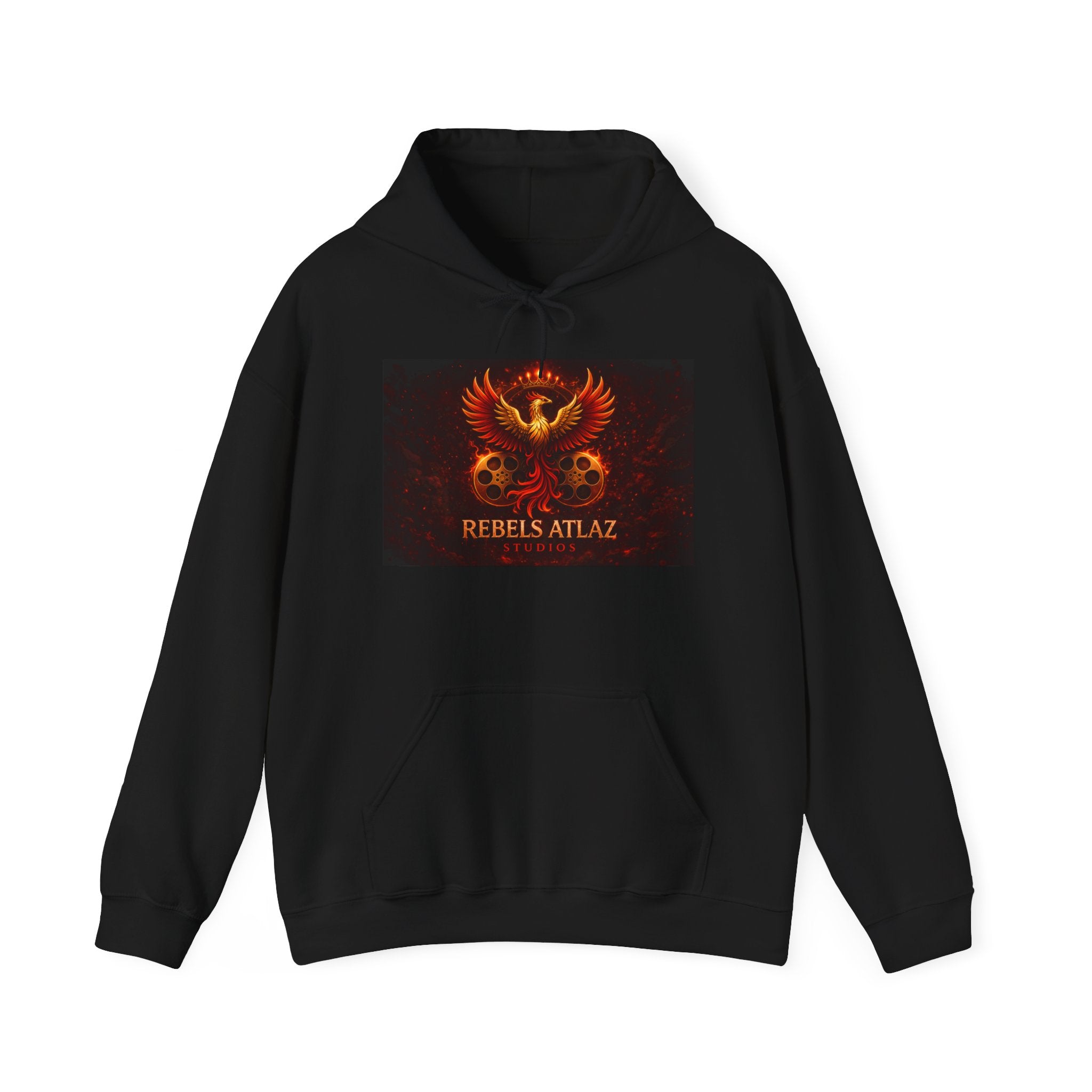 Rebelz Atlaz Film Studios Logo  Phoenix Skull Hoodie