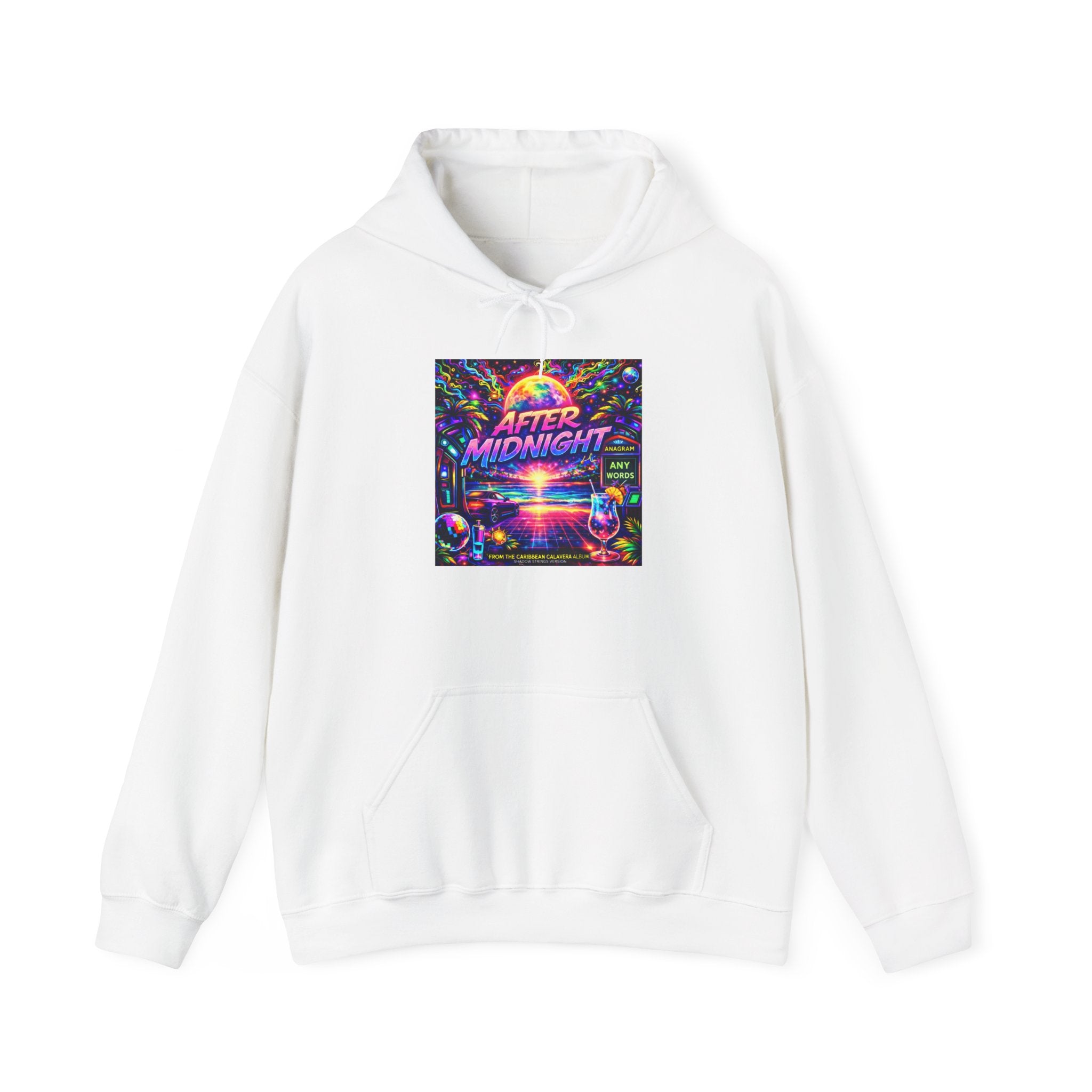 After Midnight Hoodie Song Cover Art From The Caribbean Calavera Album — Retro Neon Vaporwave Graphic Pullover