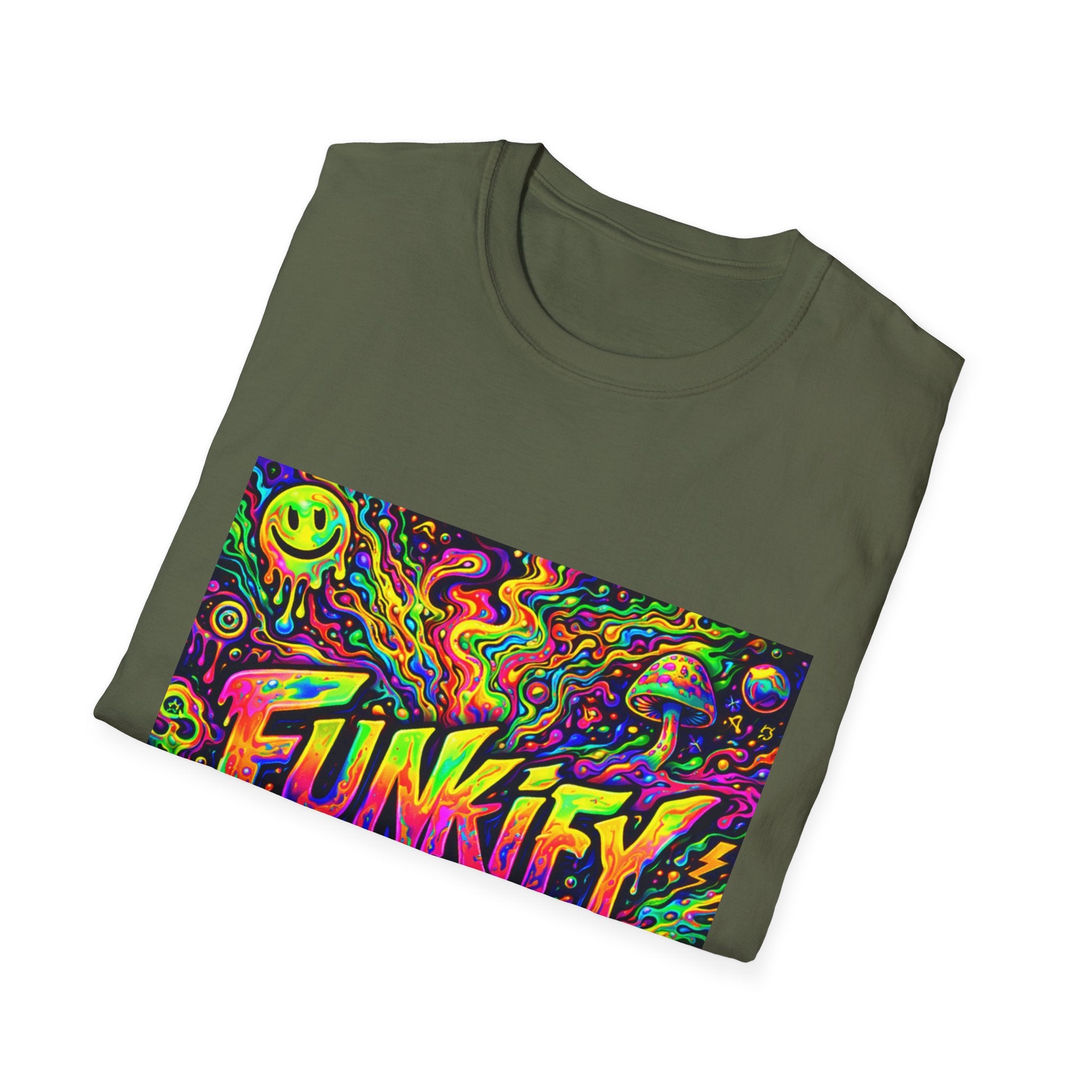 Funkify Graphic T‑Shirt   Song Cover Art From The Caribbean Calavera Album — Psychedelic Neon Music Art Tee