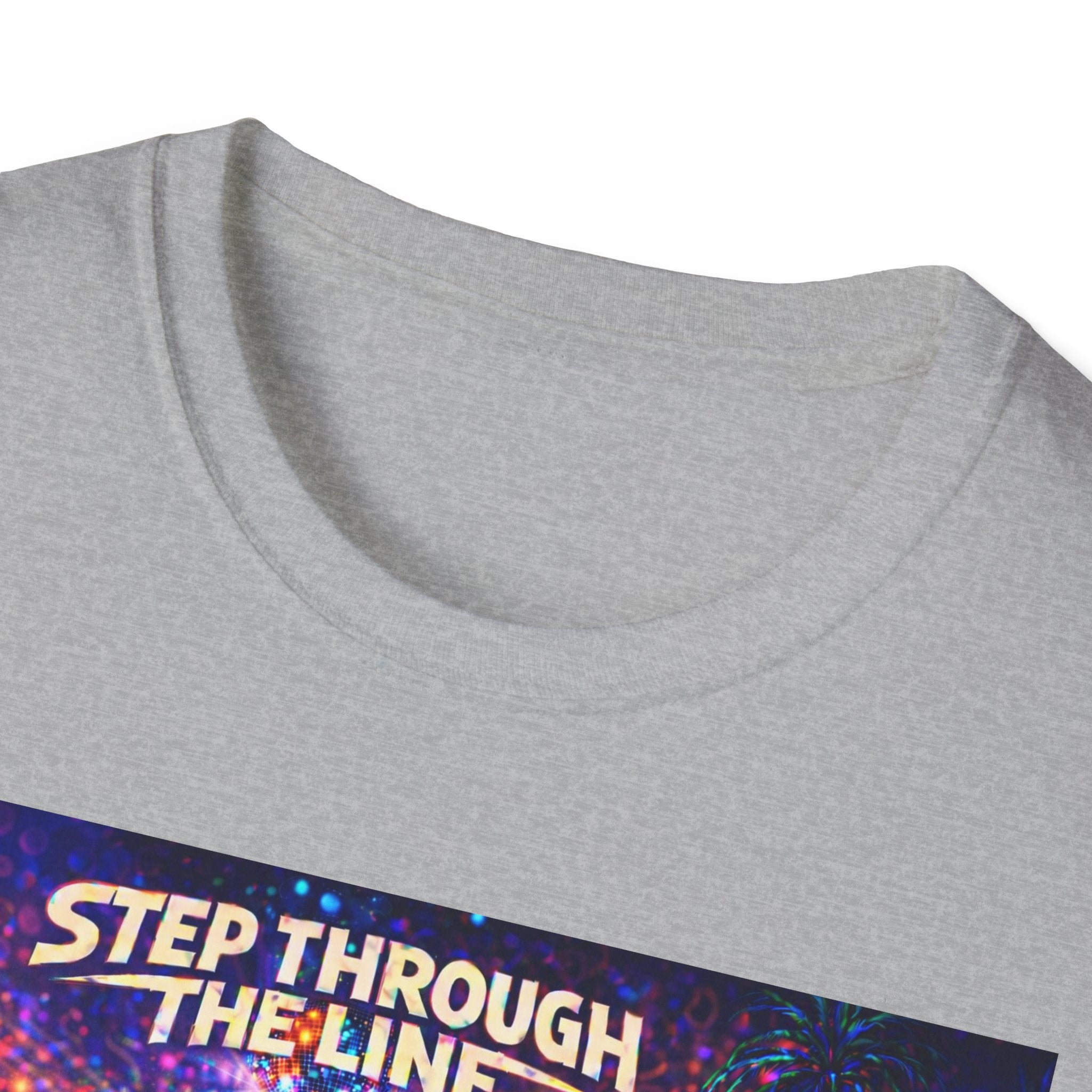 Step Through The Line T-Shirt Song Cover Art From The Caribbean Calavera Album  — Psychedelic Rainbow Silhouette Graphic Tee