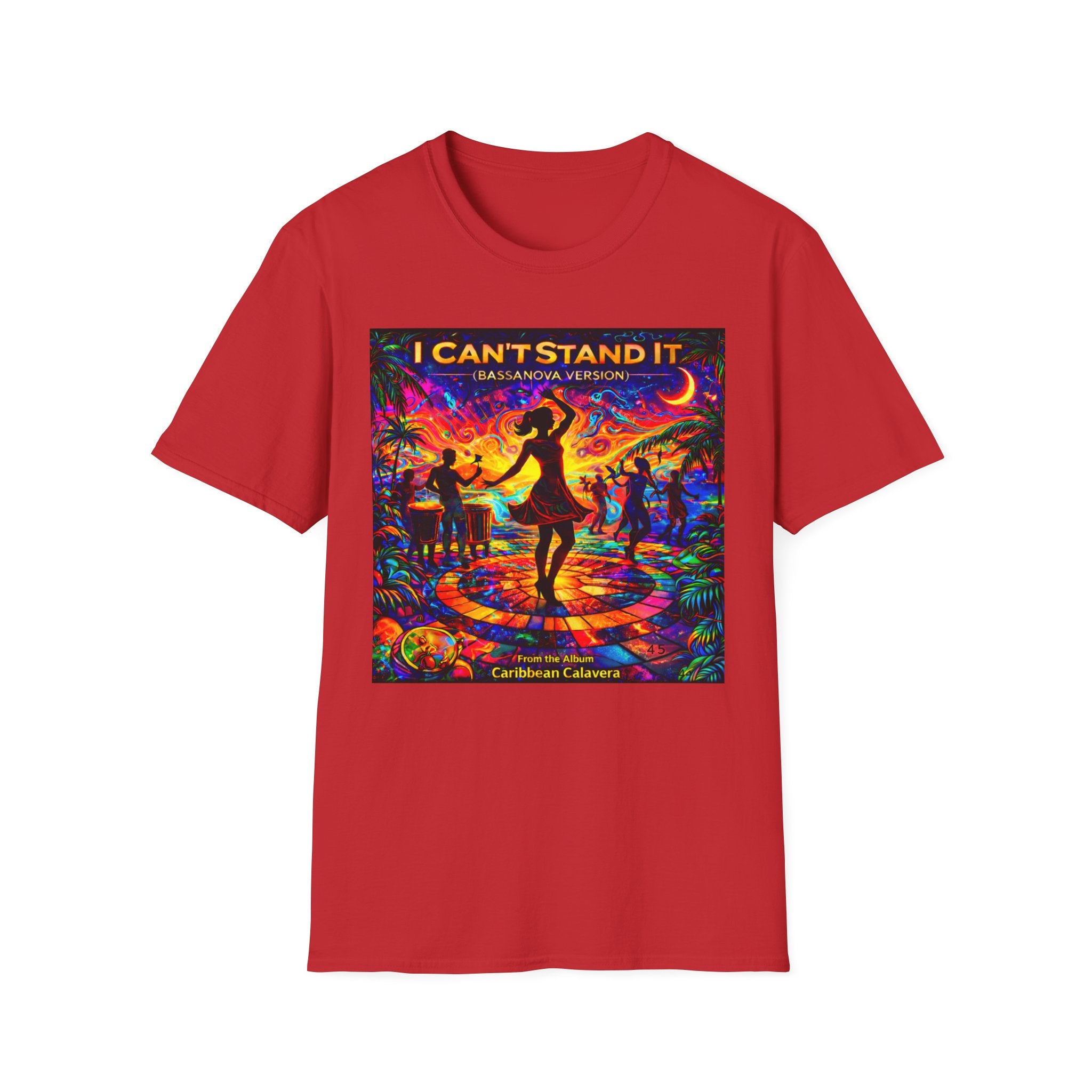 I Can't Stand It Dance Tee Song Cover Art From The Caribbean Calavera Album — Vibrant Caribbean Disco Music T-Shirt