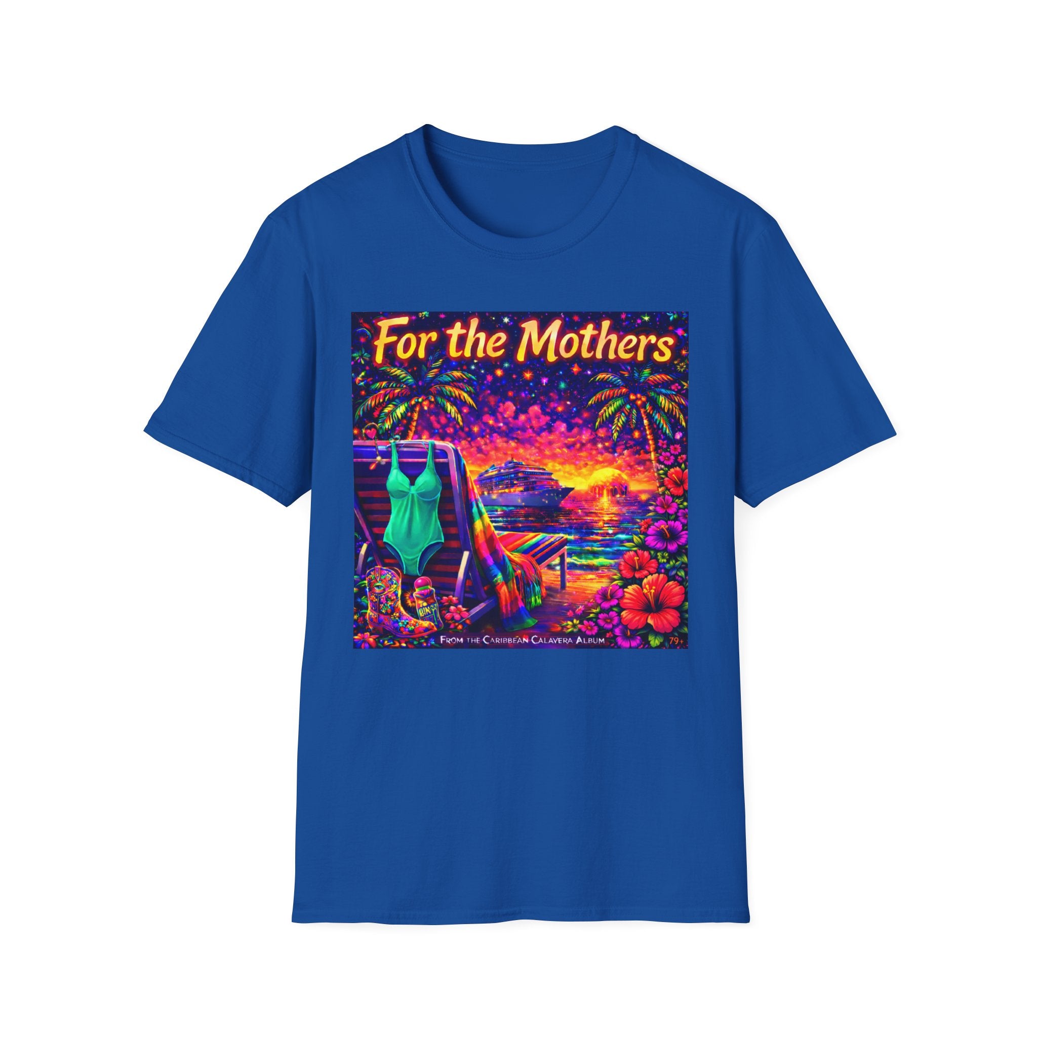 For the Mothers Tropical Sunset T‑Shirt   Song Cover Art From The Caribbean Calavera Album  — Beach Vacation Mother's Day Gift