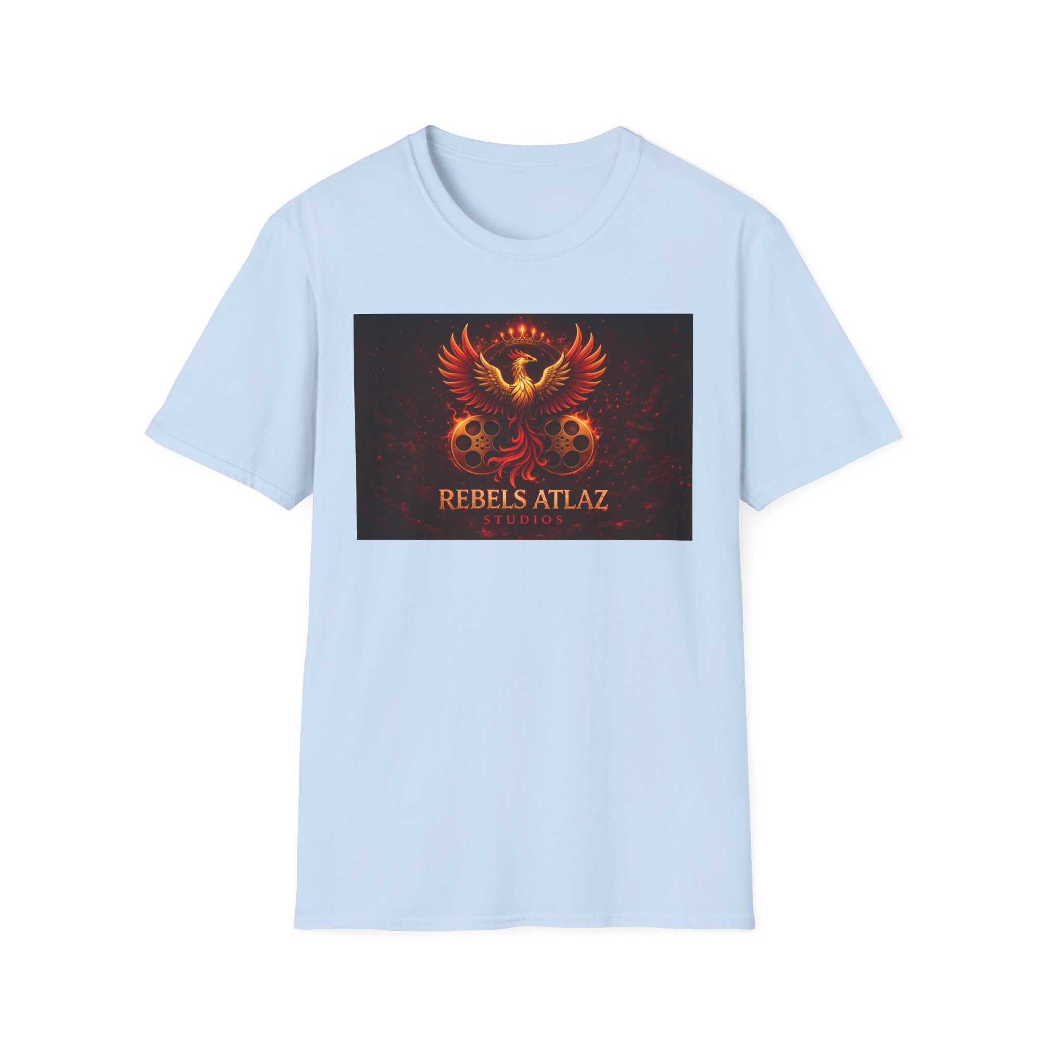 Rebelz Atlaz Film Studios Logo  Phoenix Skull T-Shirt