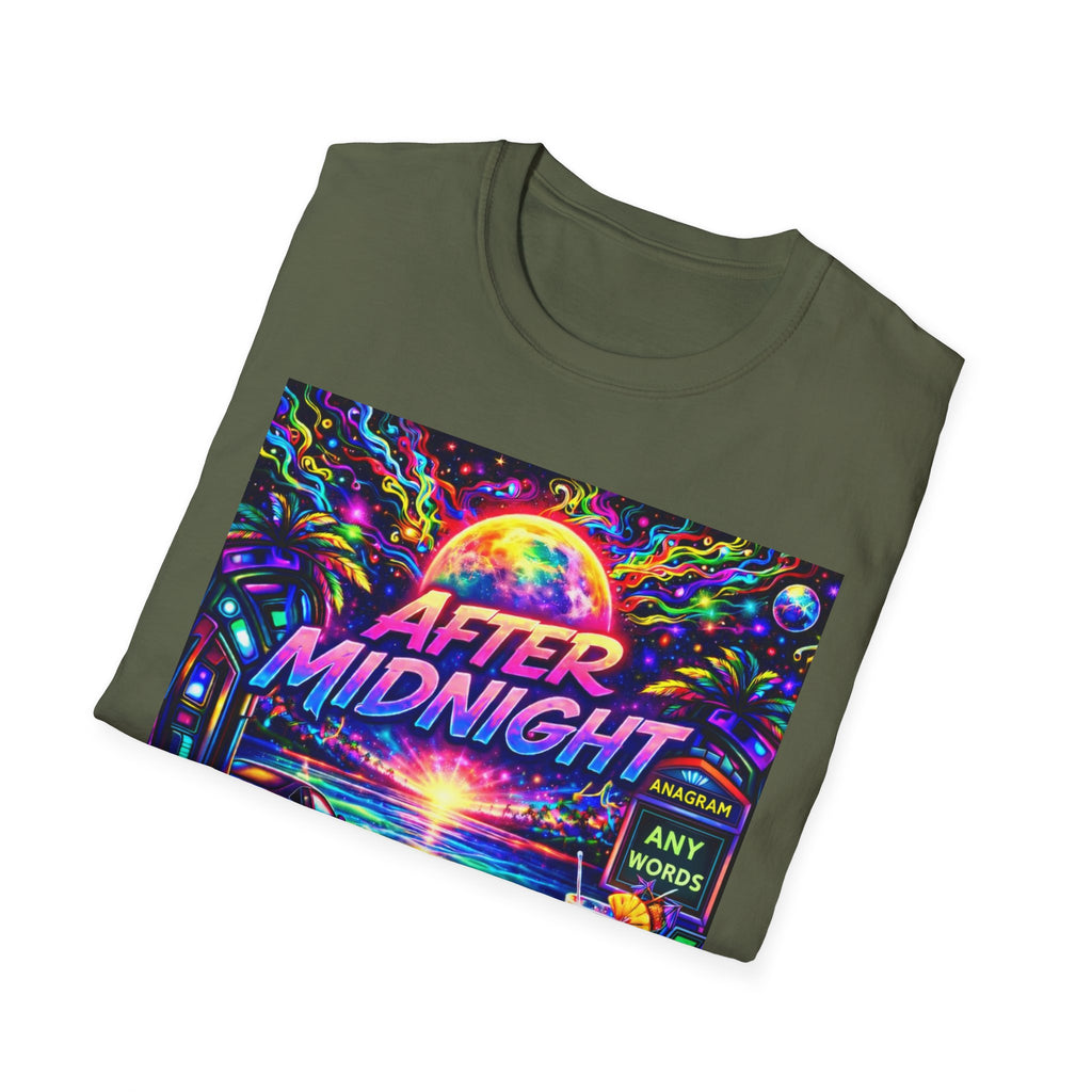 After Midnight T-Shirt Song Cover Art From The Caribbean Calavera Album  — Neon Retro Sunset Vaporwave Tee