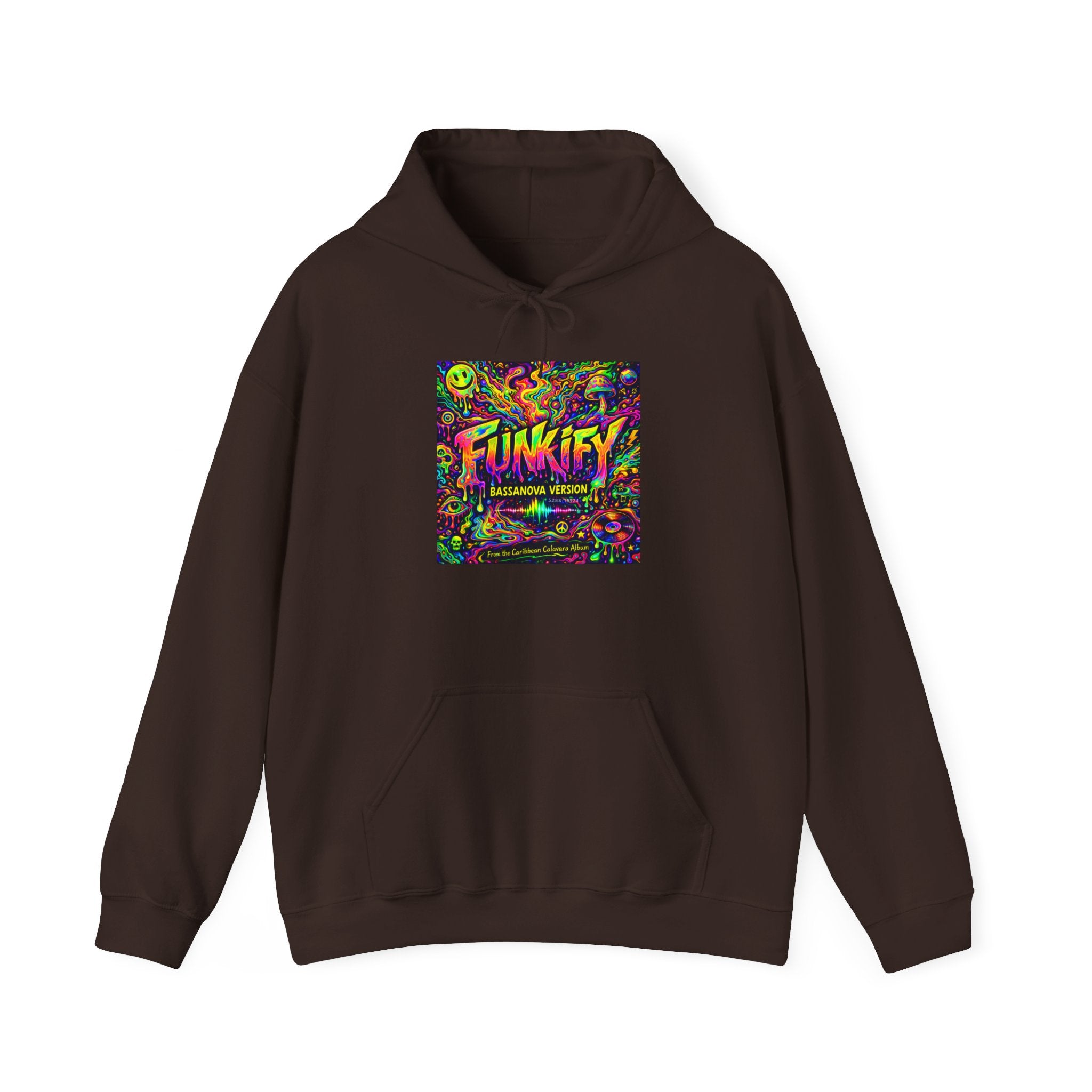 Funkify Song from Caribbean Calavera Album Neon Psychedelic Hoodie — "FUNKIFY" Retro Rave Graphic Sweatshirt