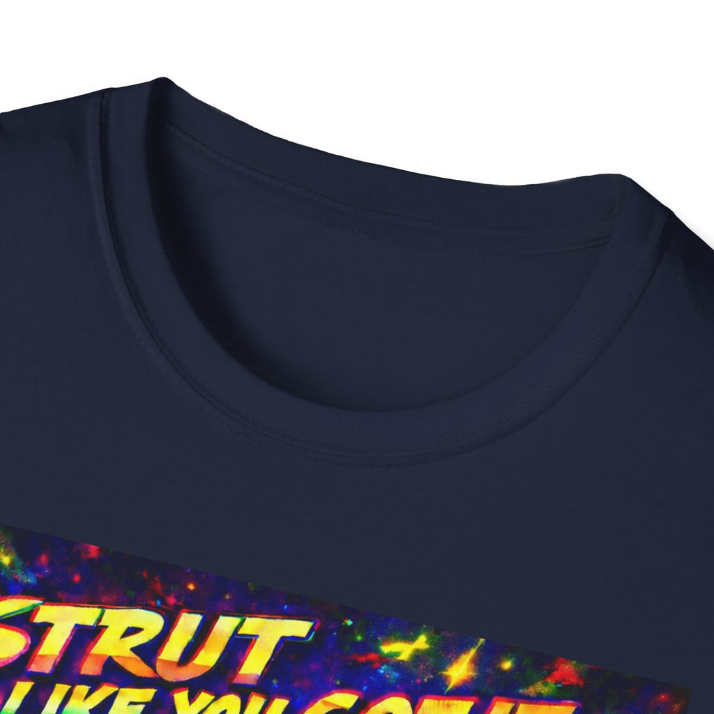 Strut Like You Got It Graphic T-Shirt  Song Cover Art From The Caribbean Calavera Album — Retro Neon Beach Vibe
