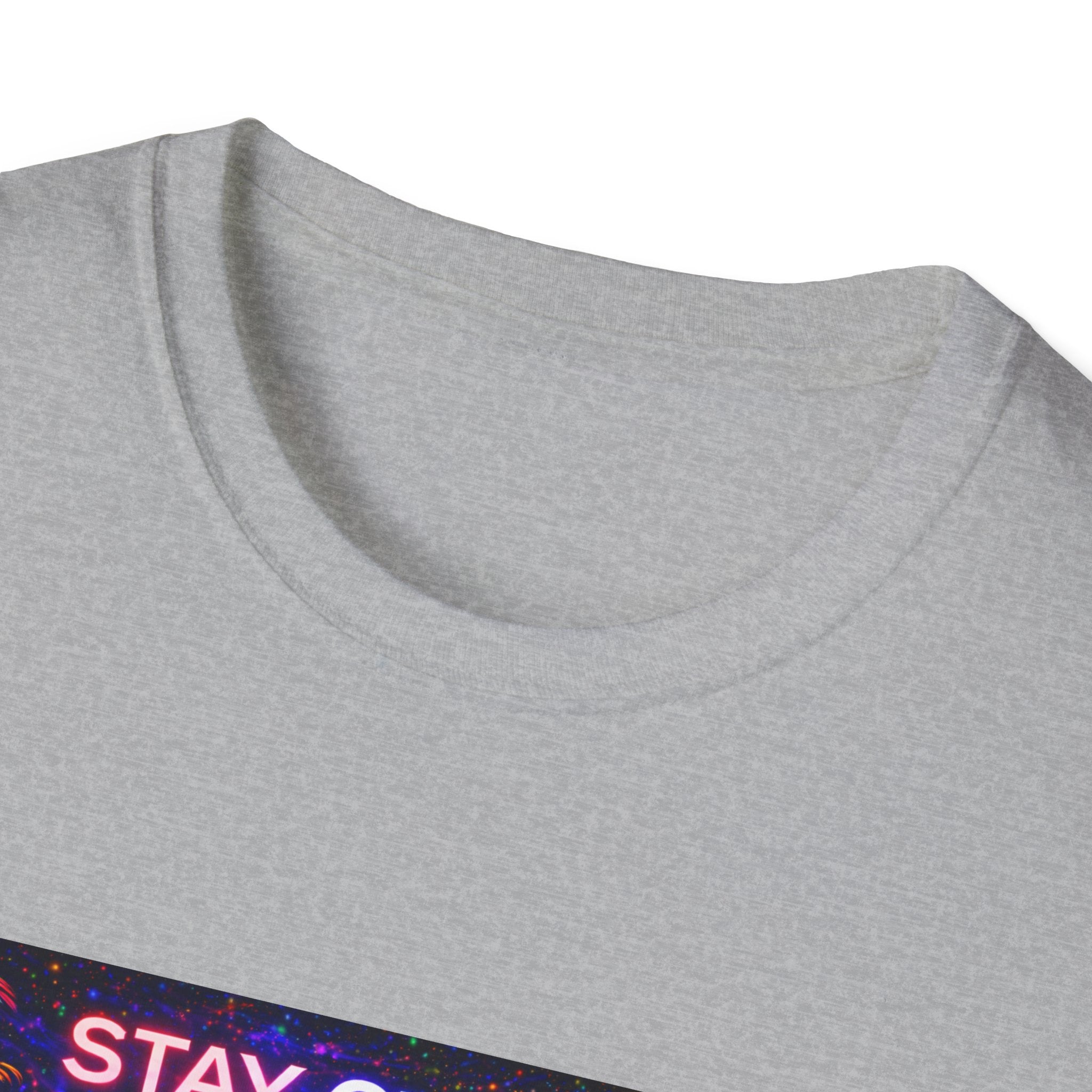 Stay Close Romantic Graphic T‑Shirt  Song Cover Art From The Caribbean Calavera Album  — Neon Couple Illustration