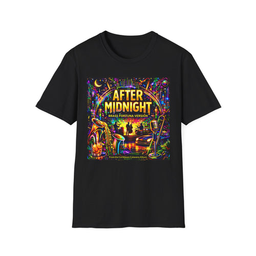 After Midnight T-Shirt  Song Cover Art From The Caribbean Calavera Album – Neon Jazz Club Graphic Tee
