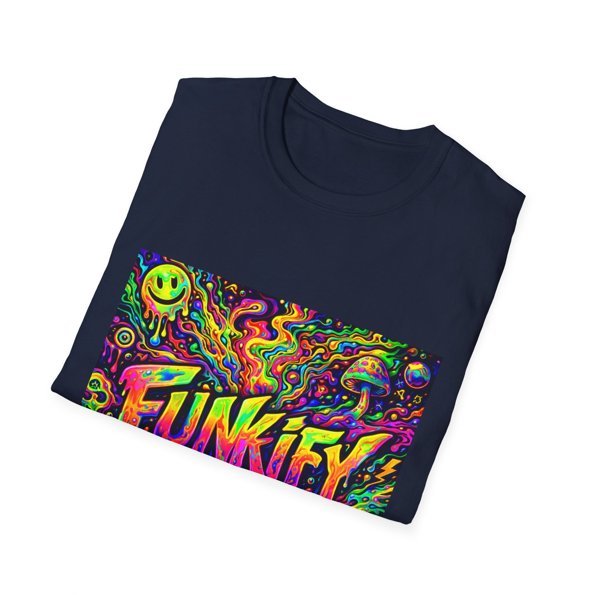 Funkify Graphic T‑Shirt   Song Cover Art From The Caribbean Calavera Album — Psychedelic Neon Music Art Tee