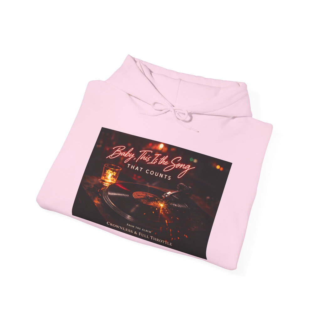 Baby, this is the song that counts  Graphic Sweatshirt Crownless and Full Throttle Album Cover Artwork Cozy Candlelight Hoodie –