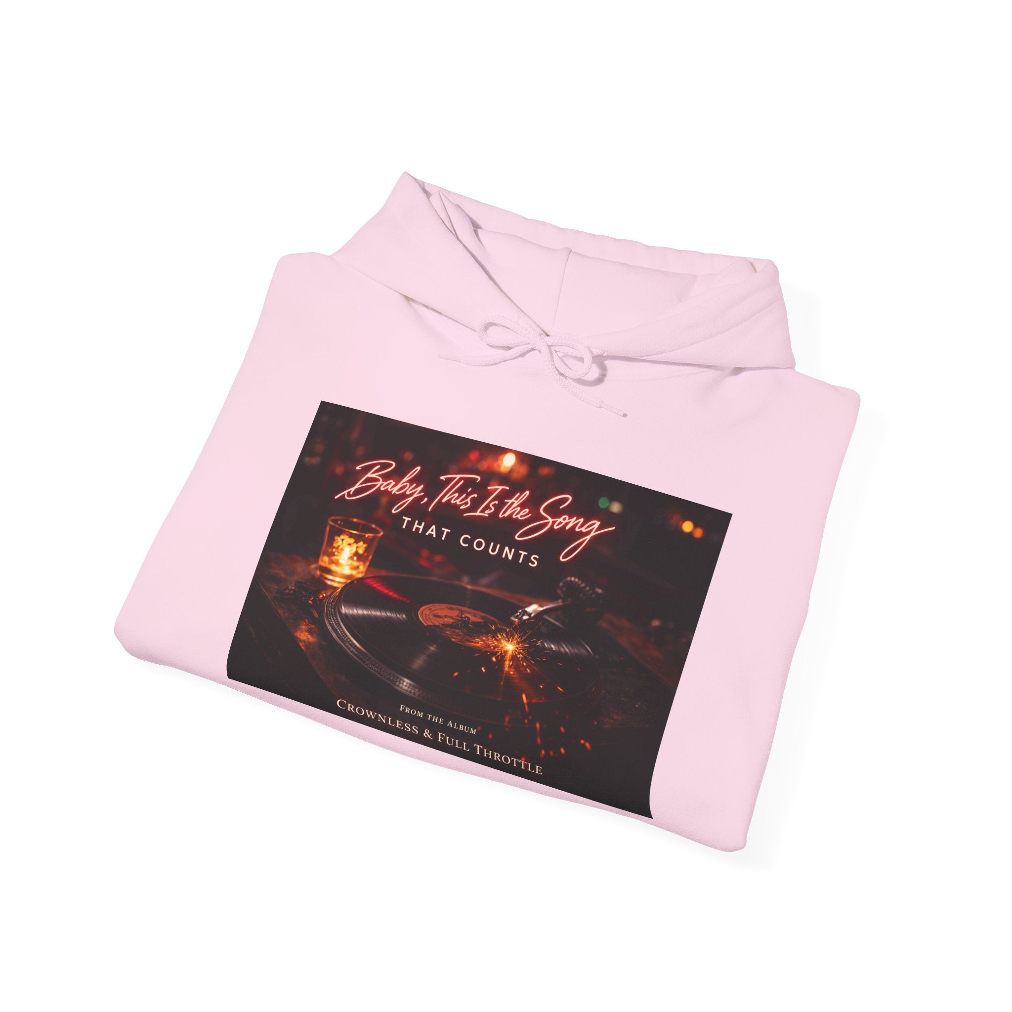 Baby, this is the song that counts  Graphic Sweatshirt Crownless and Full Throttle Album Cover Artwork Cozy Candlelight Hoodie –