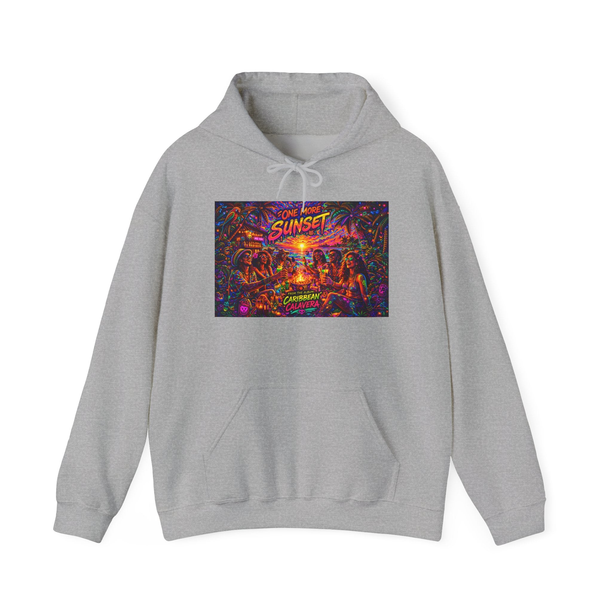 One More Sunset Carnival Hoodie Song Cover Art From The Caribbean Calavera Album — Tropical Festival Graphic Pullover