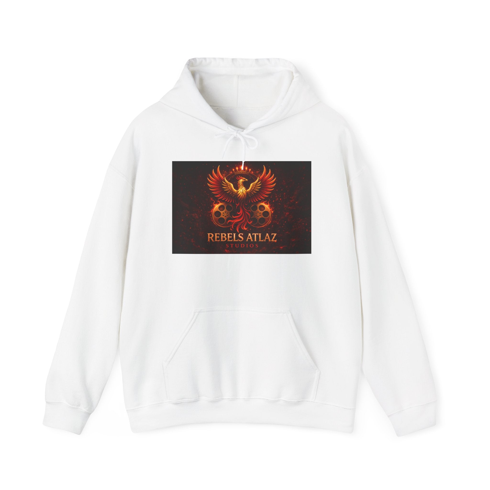 Rebelz Atlaz Film Studios Logo  Phoenix Skull Hoodie