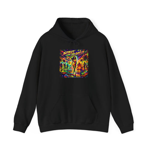 "Strut Like You Got It"   Song Cover Art From The Caribbean Calavera Album  Retro Disco Graphic Hoodie