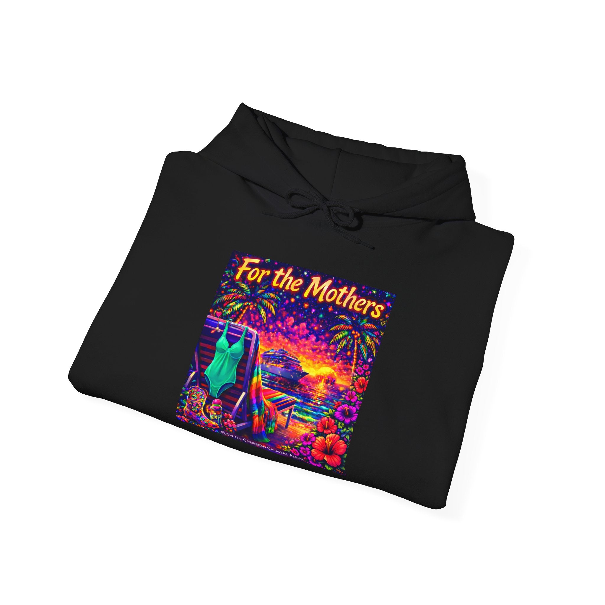 For the Mothers Hoodie —   Song Cover Art From The Caribbean Calavera Album  Psychedelic Moonlit Cat Art Sweatshirt
