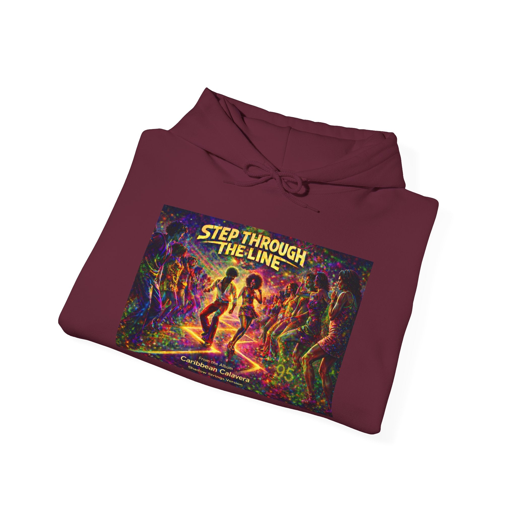 Step Through The Line Hoodie Song Cover Art From The Caribbean Calavera Album  — Retro Psychedelic Dance Graphic Pullover