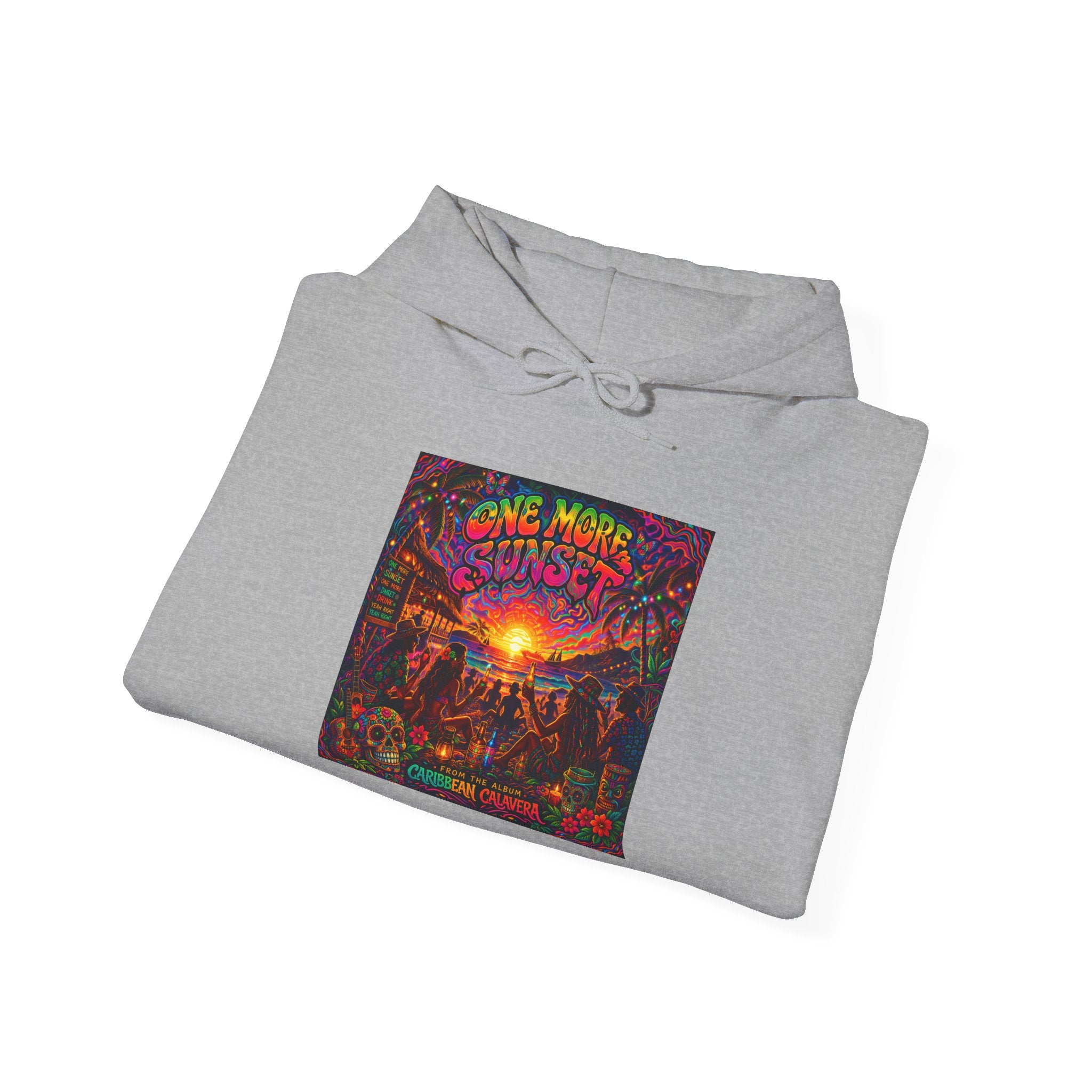 "One More Sunset"  Song Cover Art From The Caribbean Calavera Album  Retro Concert Graphic Sunset Festival Hoodie