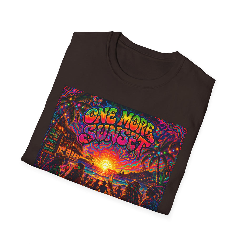 One More Sunset T-Shirt —  Song Cover Art From The Caribbean Calavera Album   Tropical Sunset Concert Graphic Tee
