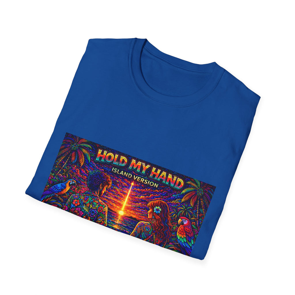 Hold My Hand Island Version Song Cover Art From The Caribbean Calavera Album  T-Shirt — Tropical Parrot Beach Graphic Tee