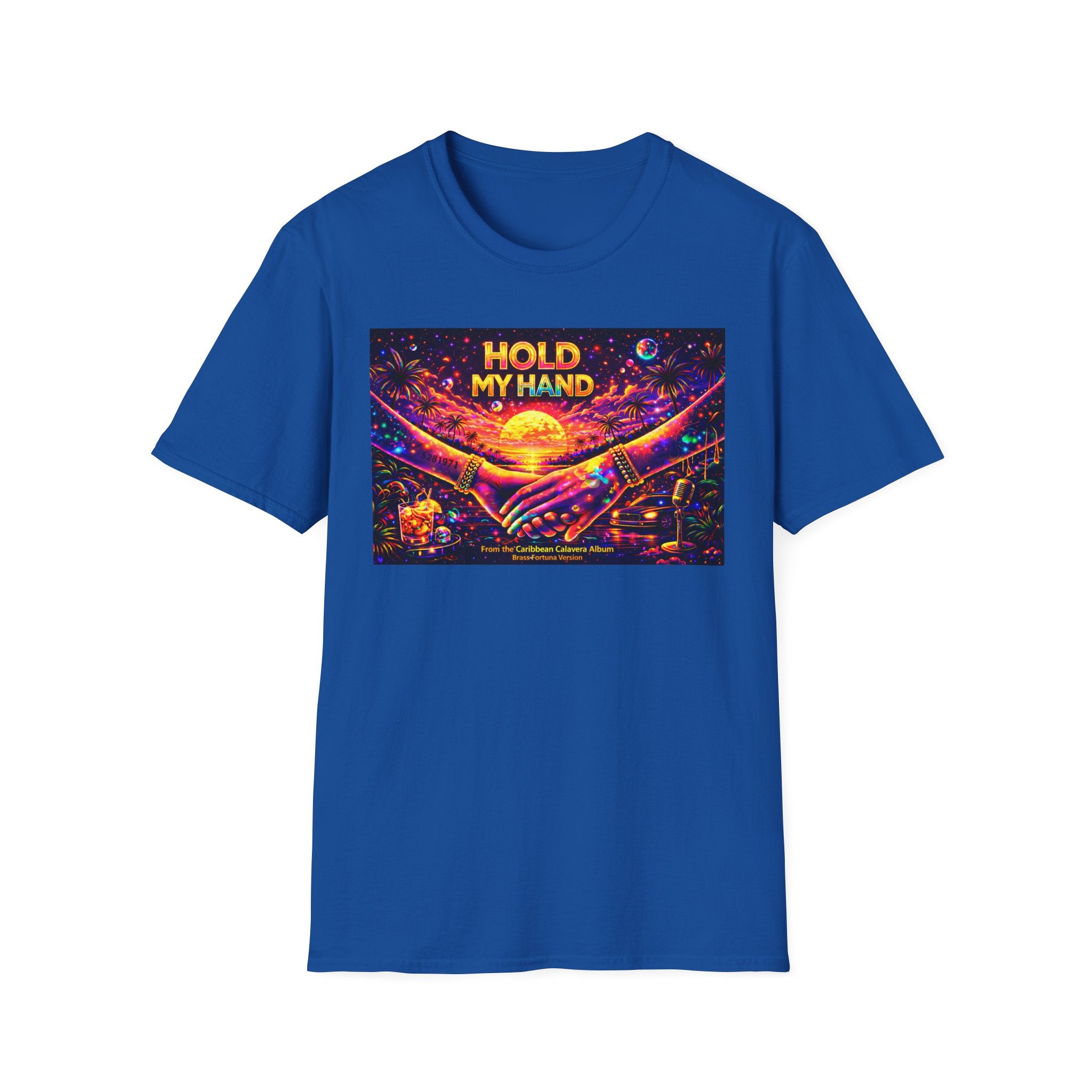 Hold My Hand T-Shirt  Song Cover Art From The Caribbean Calavera Album — Retro Sunset Hands Graphic Tee
