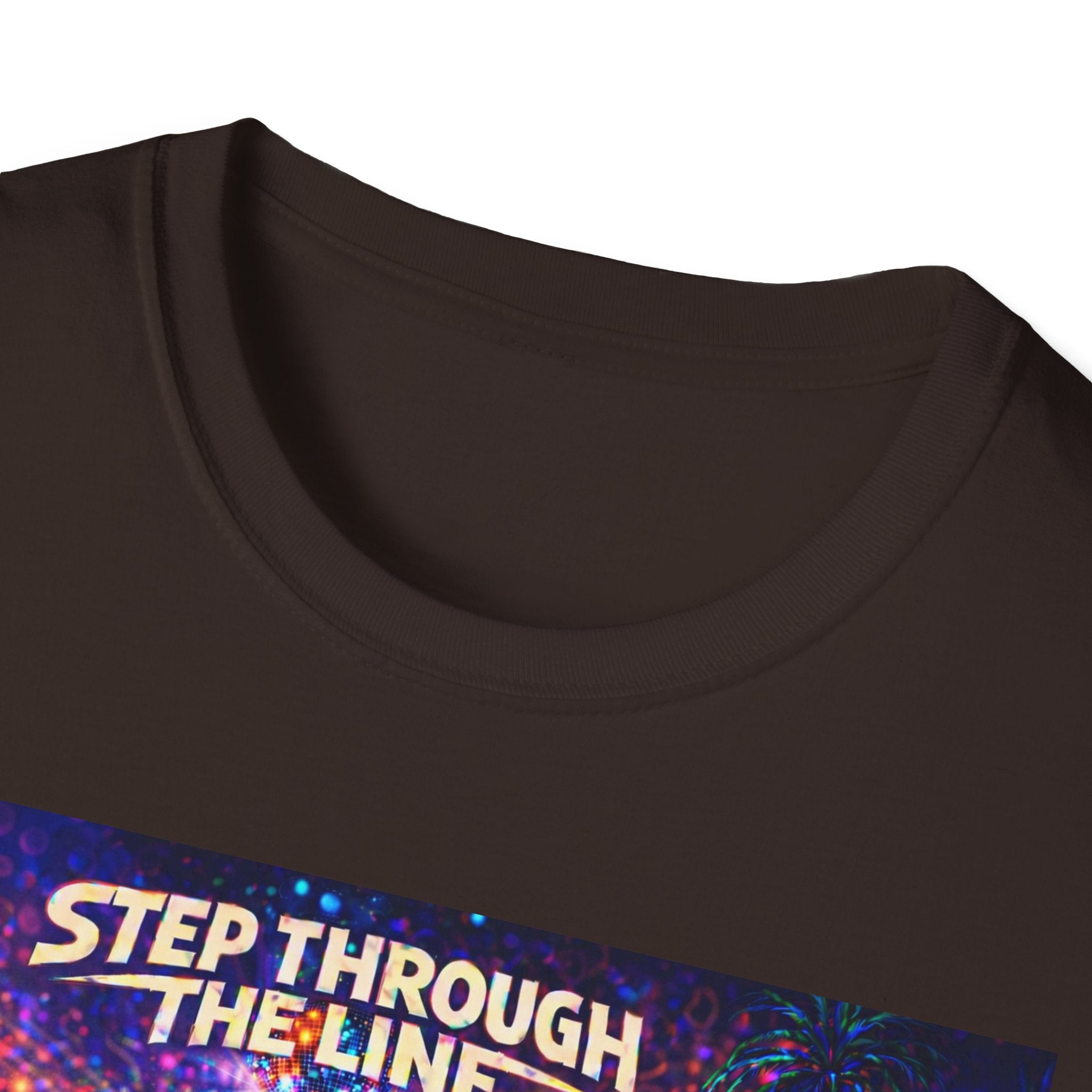 Step Through The Line T-Shirt Song Cover Art From The Caribbean Calavera Album  — Psychedelic Rainbow Silhouette Graphic Tee